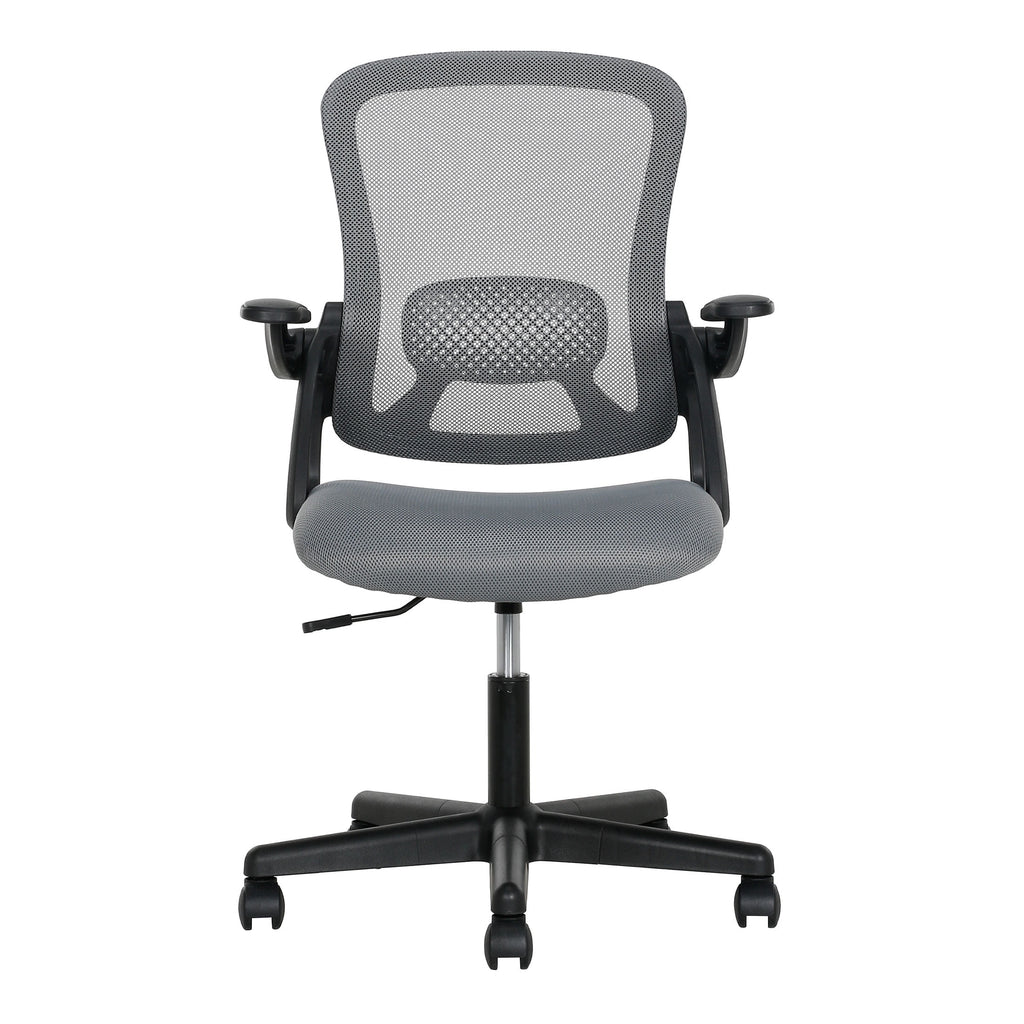 (3 pack) Mainstays Ergonomic Mesh Back Office Chair with Flip Up Arms for Adults, Black Fabric, 275lb