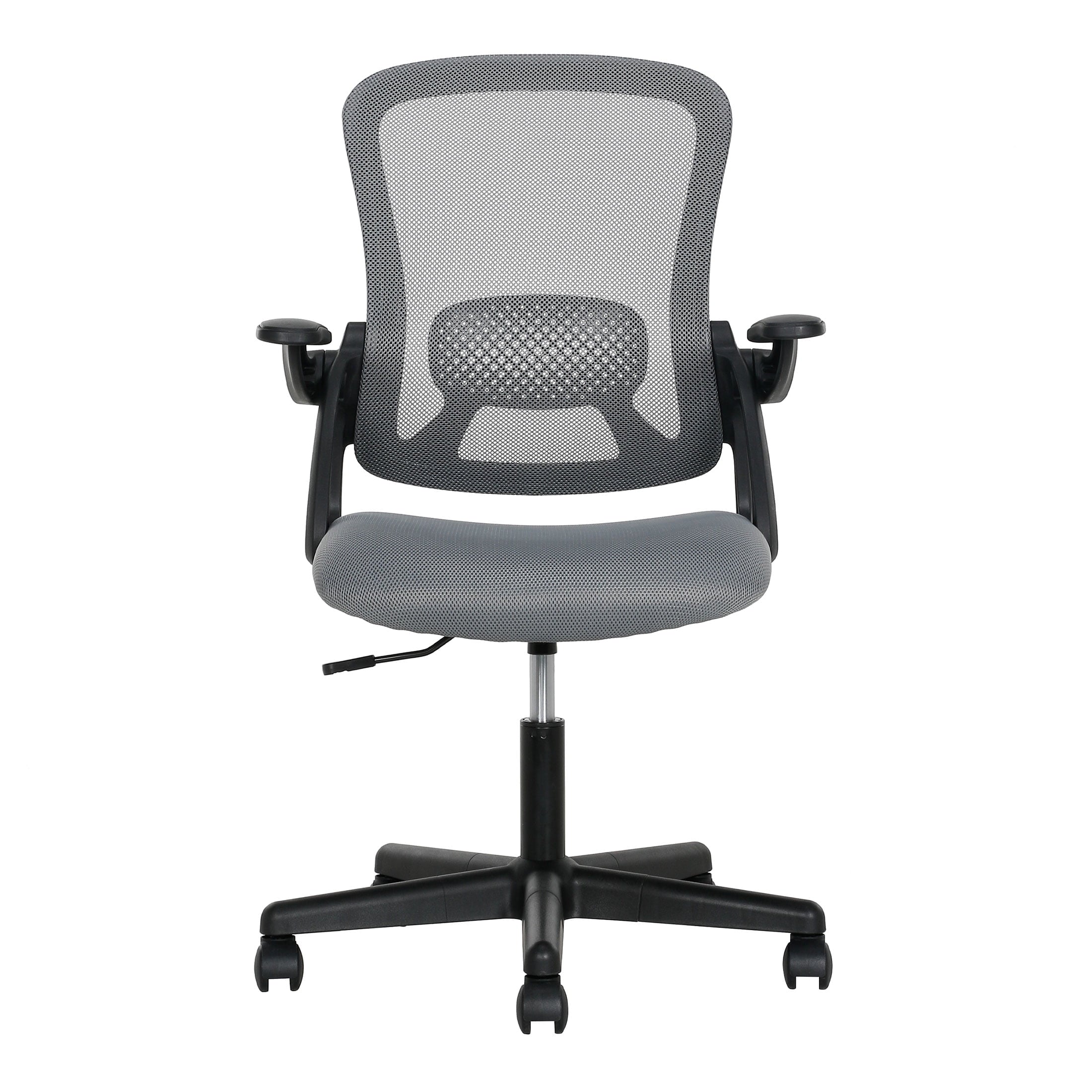 (3 pack) Mainstays Ergonomic Mesh Back Office Chair with Flip Up Arms for Adults, Black Fabric, 275lb