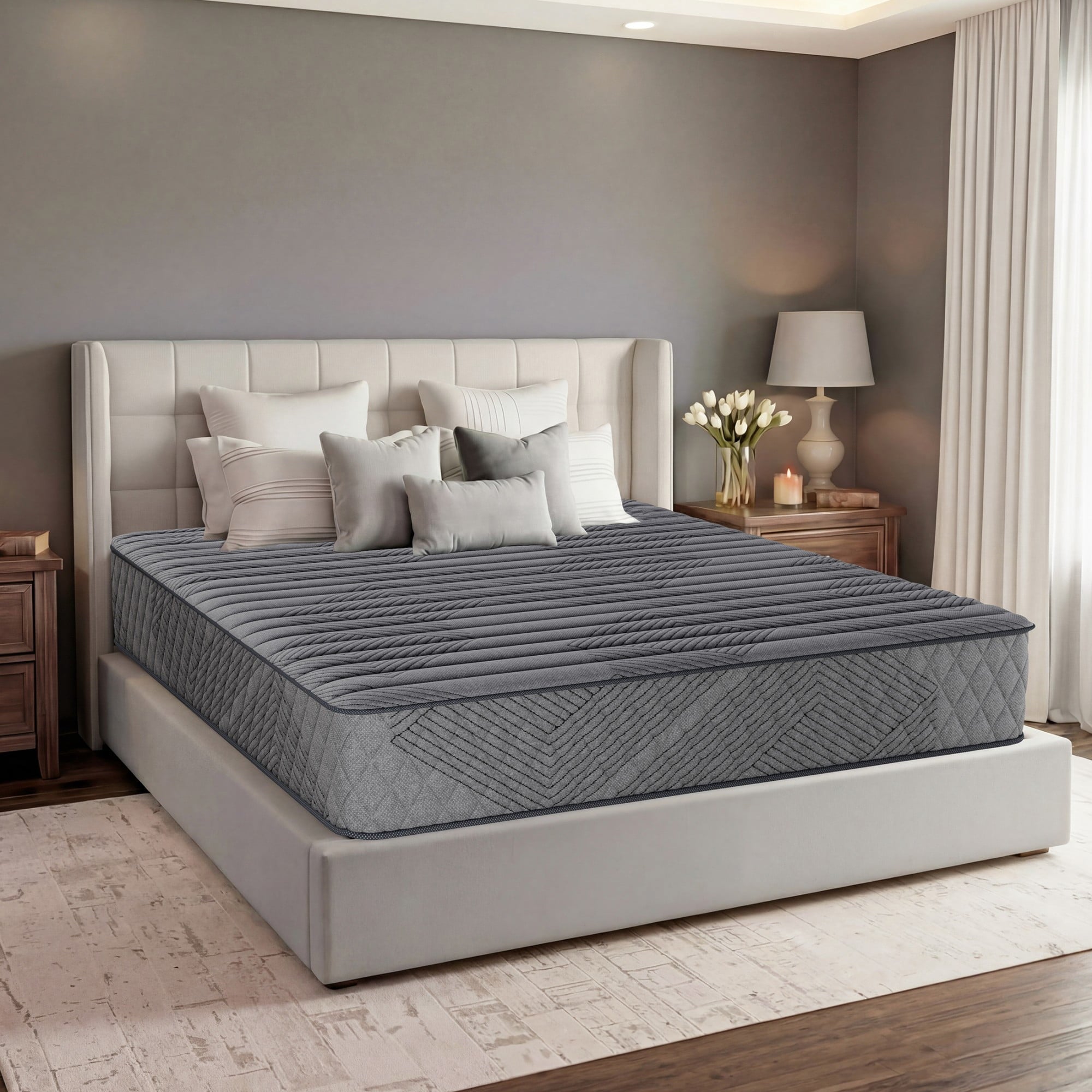 POSMOND Queen Mattress 10 inch Hybrid Mattress in a Box with Pocket Spring & Memory Foam, Medium Firm Mattresses for Back & Stomach Sleepers, CertiPUR-US Certified