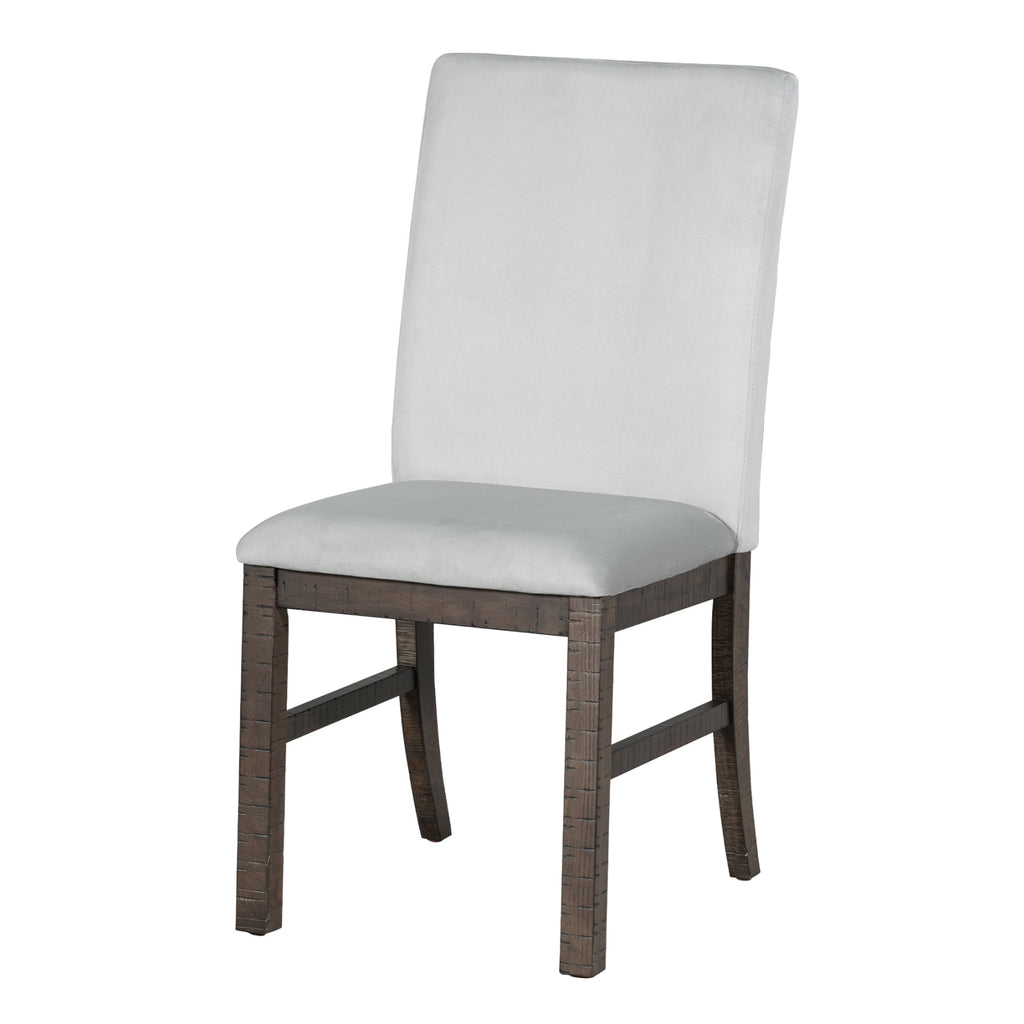 Harper & Bright Designs 7 Pieces Retro Dining Set for 6, Wood Rectangular Table with Designed Trestle Base and 6 Upholstered Chairs for Dining Room and Kitchen, Grey