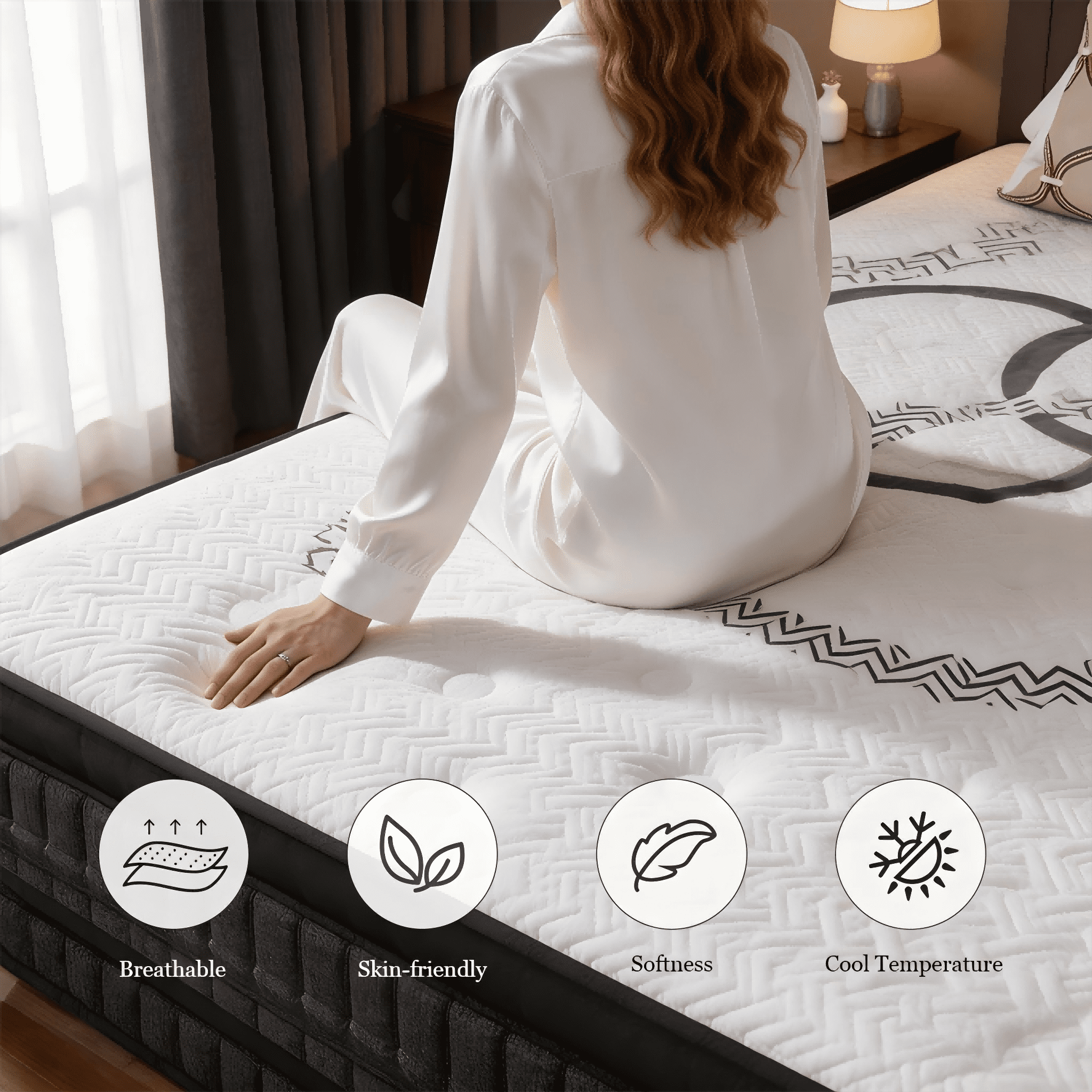 Dealnight 14 inch Queen Size Hybrid Mattress,Firm Cooling Gel Memory Foam Queen Mattress with Individual Pocket Coils,Bed in a Box