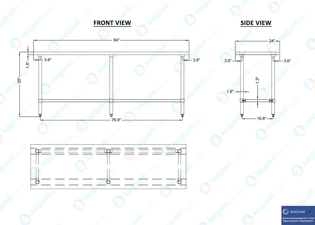 24 X 84 Stainless Steel Work Table With Open Base