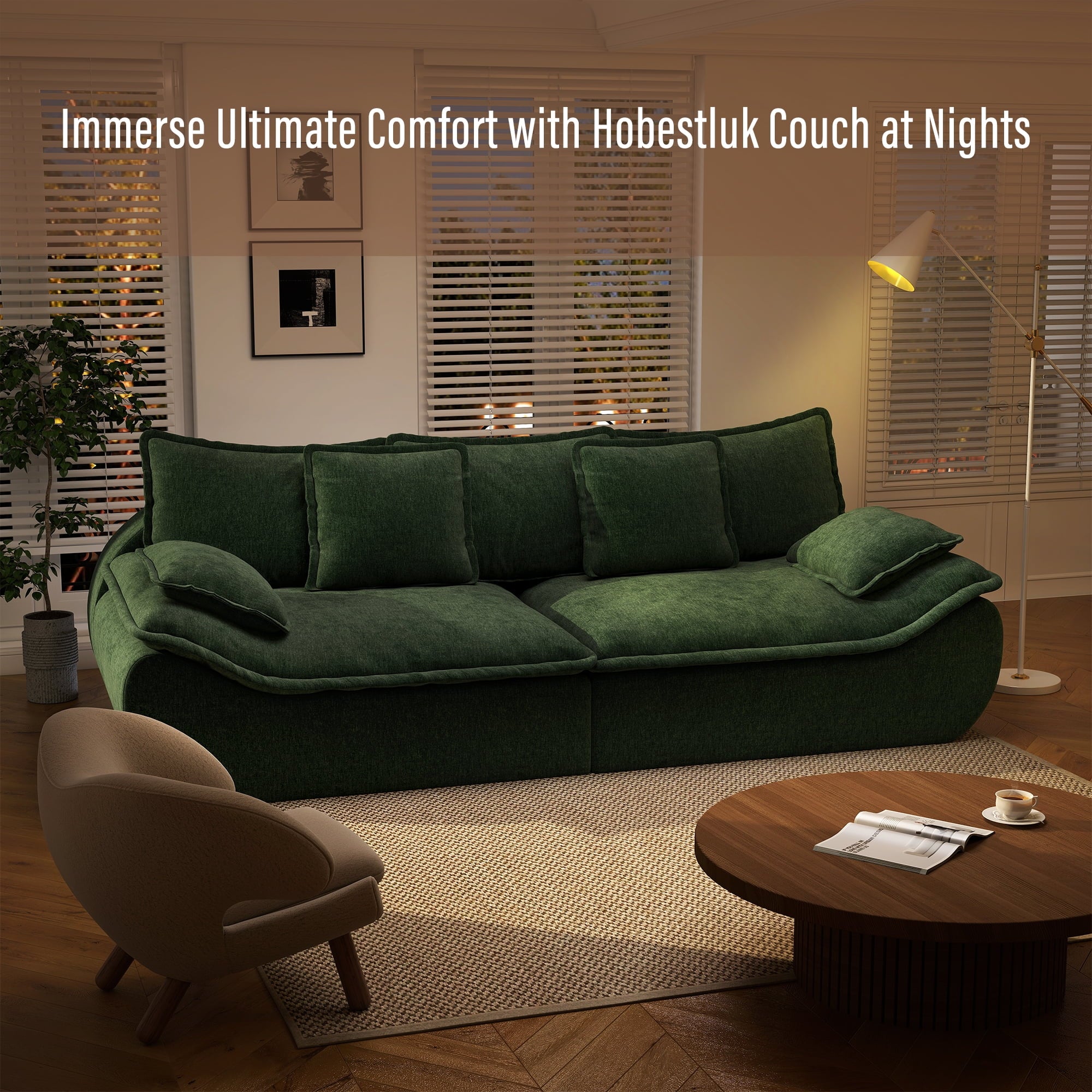 2-Seater Modular Sectional Sofa, Comfy Loveseat with Throw, Deep Seat Memory Foam Small Couches for Small Space, Living Room Apartment, Dark Grey