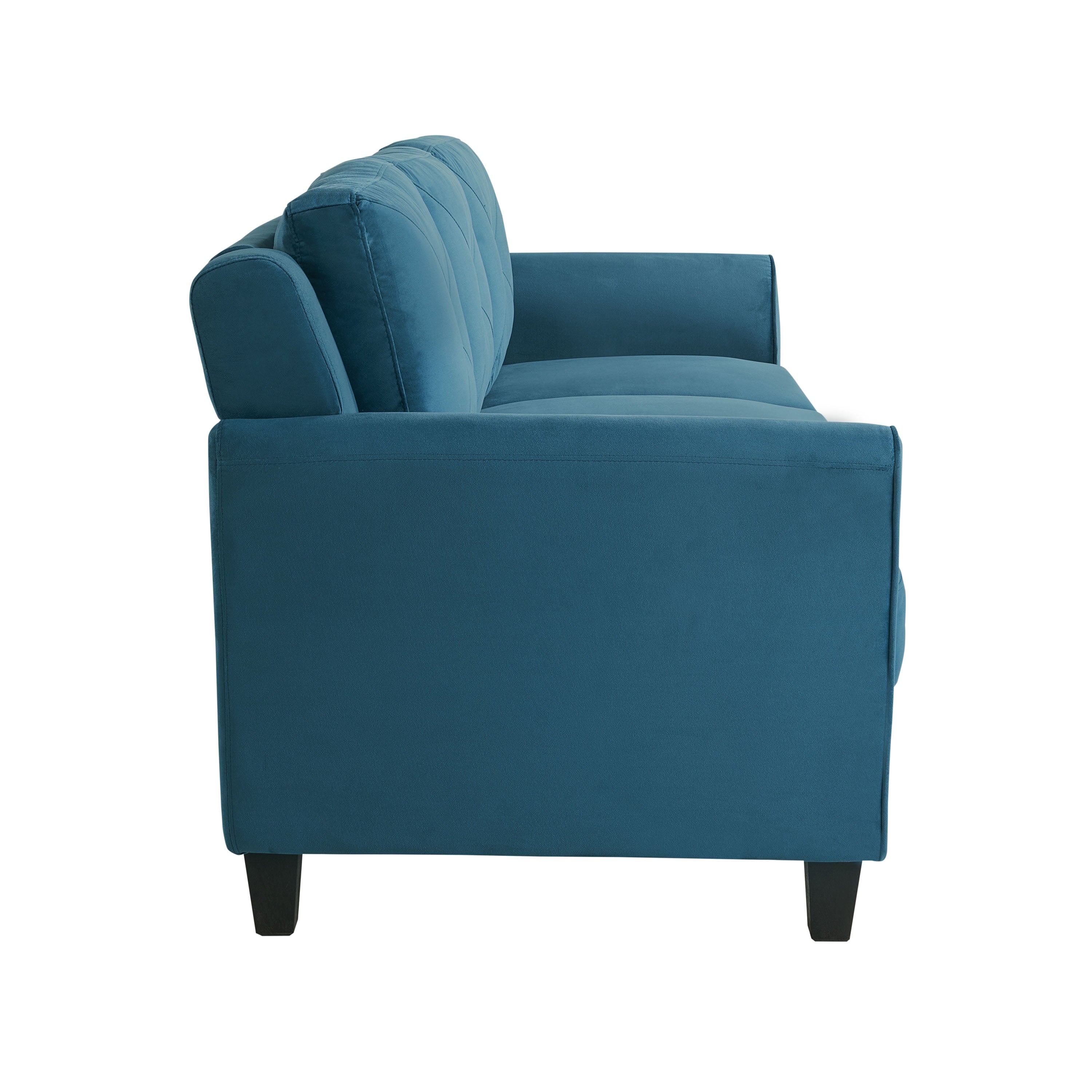 Lifestyle Solutions Taryn Curved Arms Sofa, Black Fabric