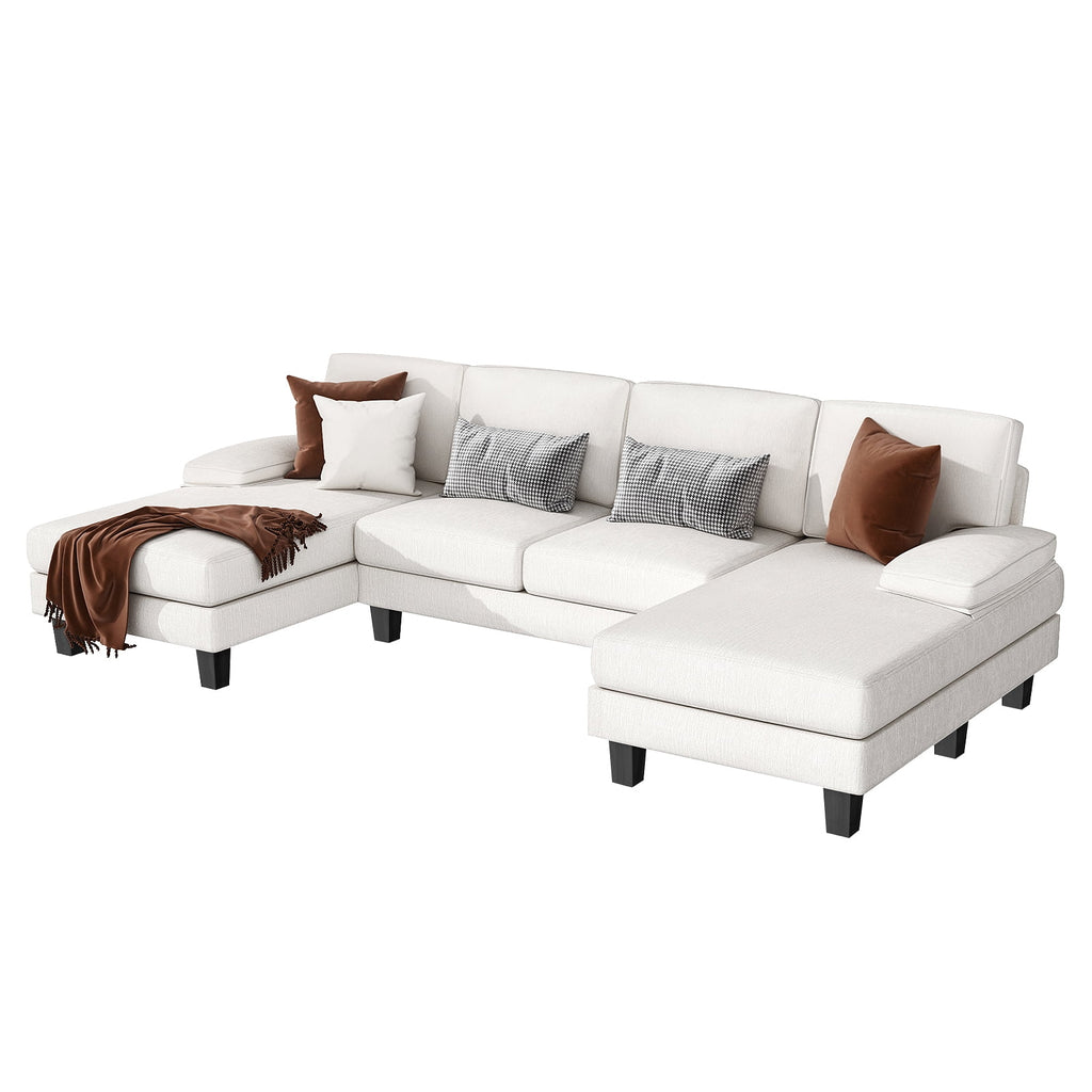 Furmax Chenille U Shaped Sectional Sofa, Gray