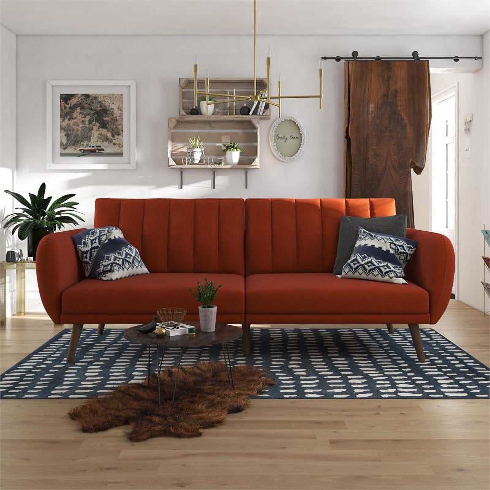 Novogratz Brittany Futon, Blue Linen