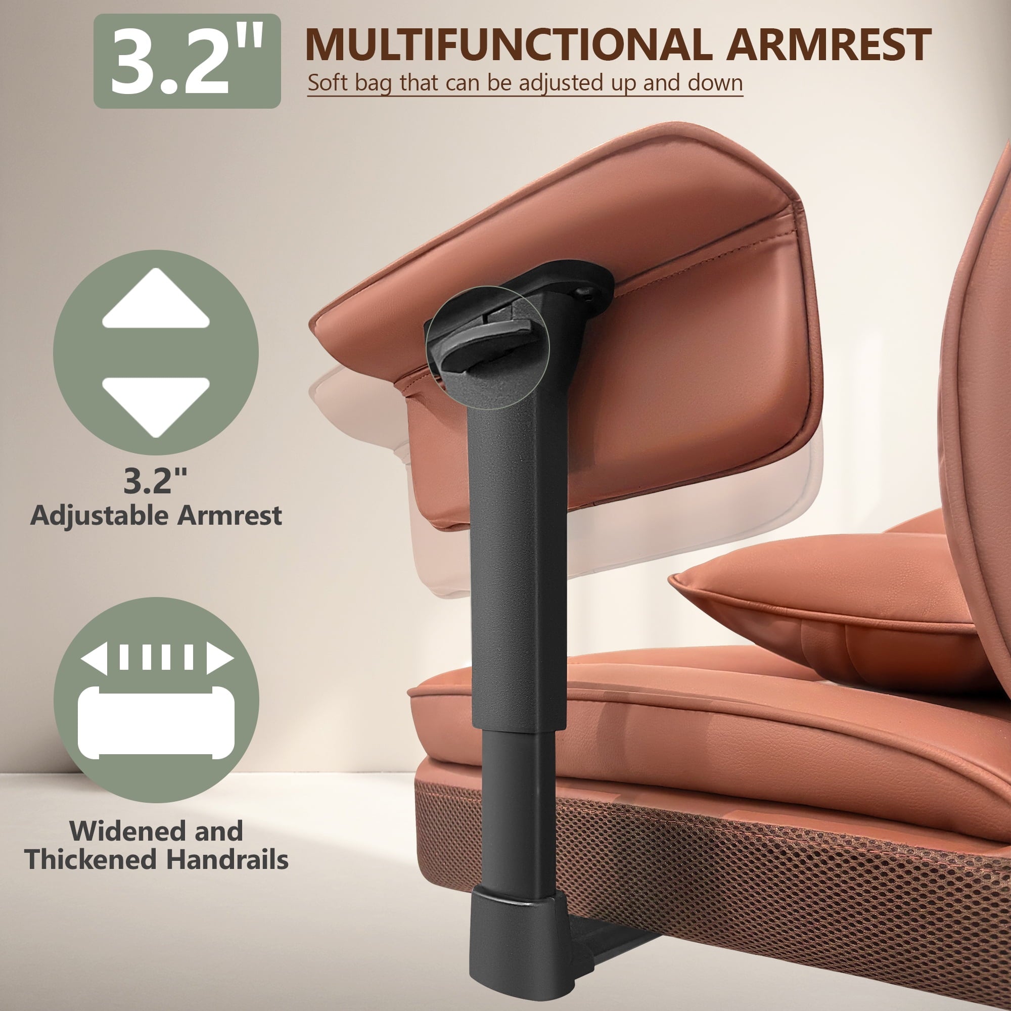 COOLHUT Big and Tall PU Leather Office Chair with Adjustable Headrest & Footrest, Executive Computer Desk Chair with 3D Adjustable Padded Armrest, Ergonomic Office Chair with Lumbar Support, Black