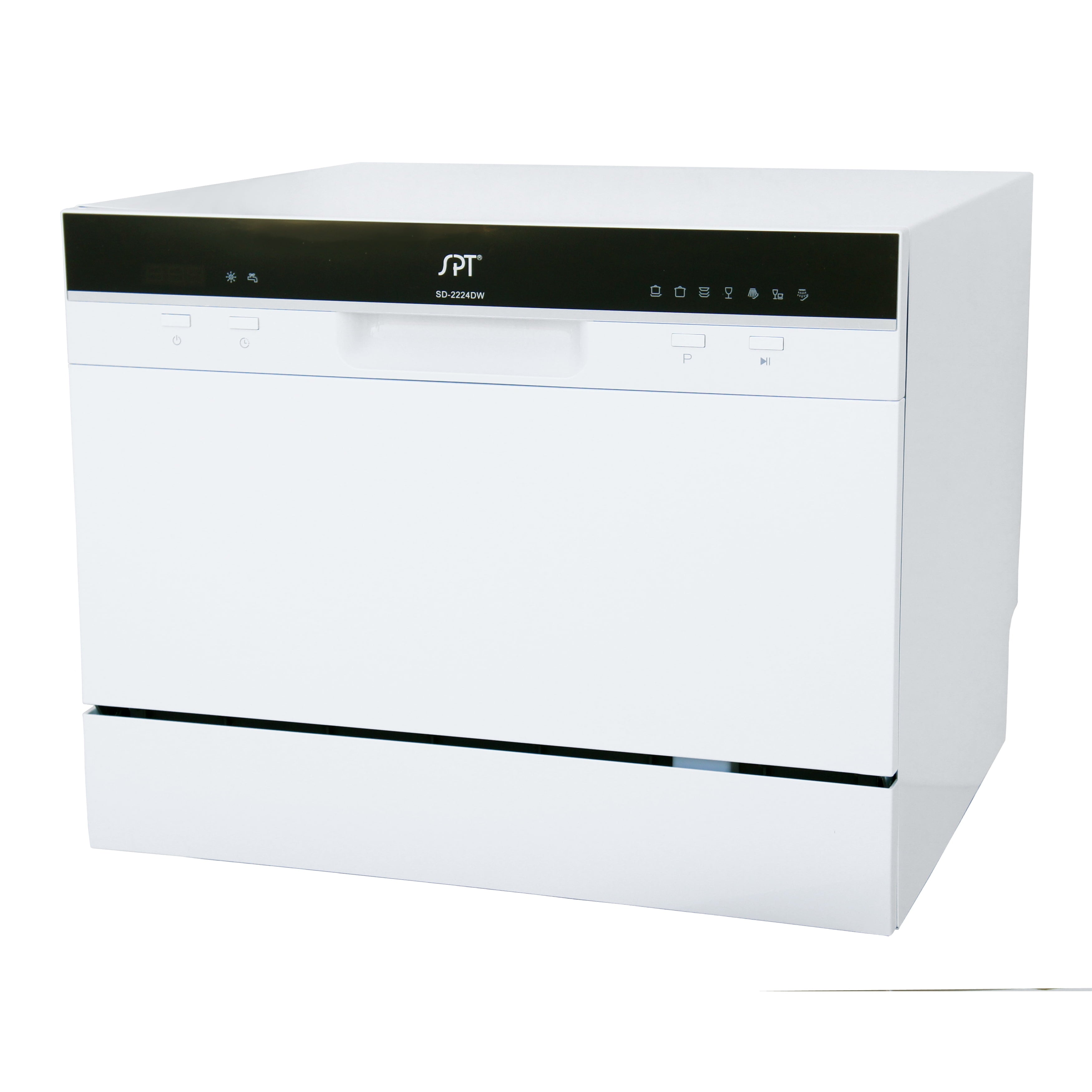 6 Place Settings Silver Countertop Dishwasher with Delay Start and LED display
