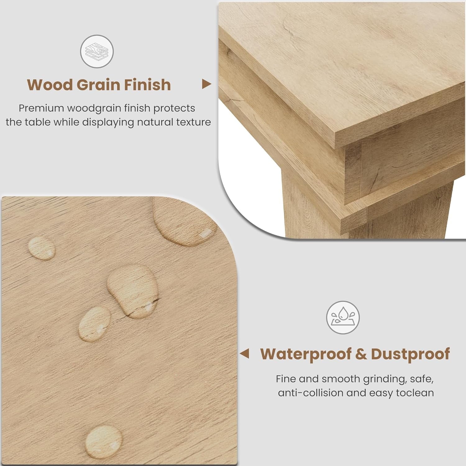 Farmhouse Dining Table for 6-8 People, Versatile Modern Wooden Dinner Table Kitchen Table for Dining Room Conference Room