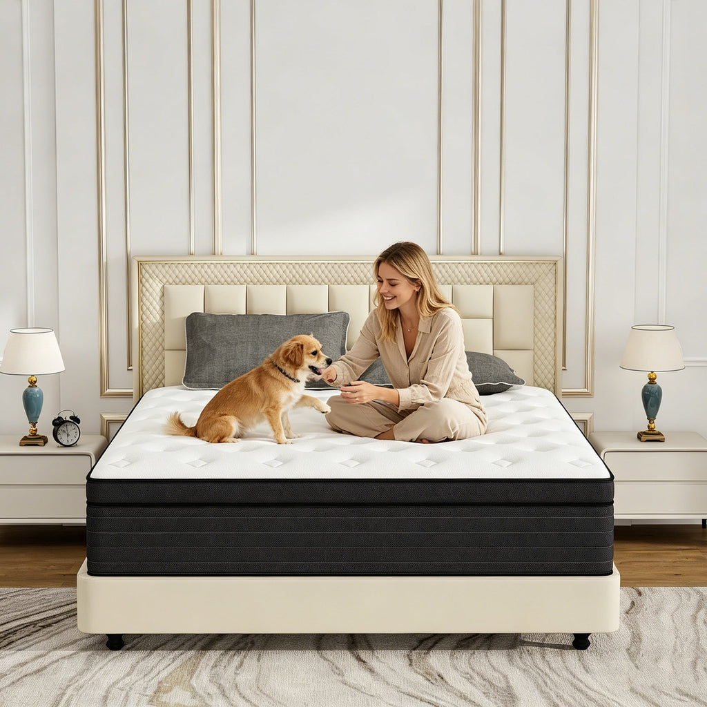 Yilicy 12 inch Queen Mattress, Gel Memory Foam & Spring Hybrid Medium Comfort Mattress in a Box,Adult