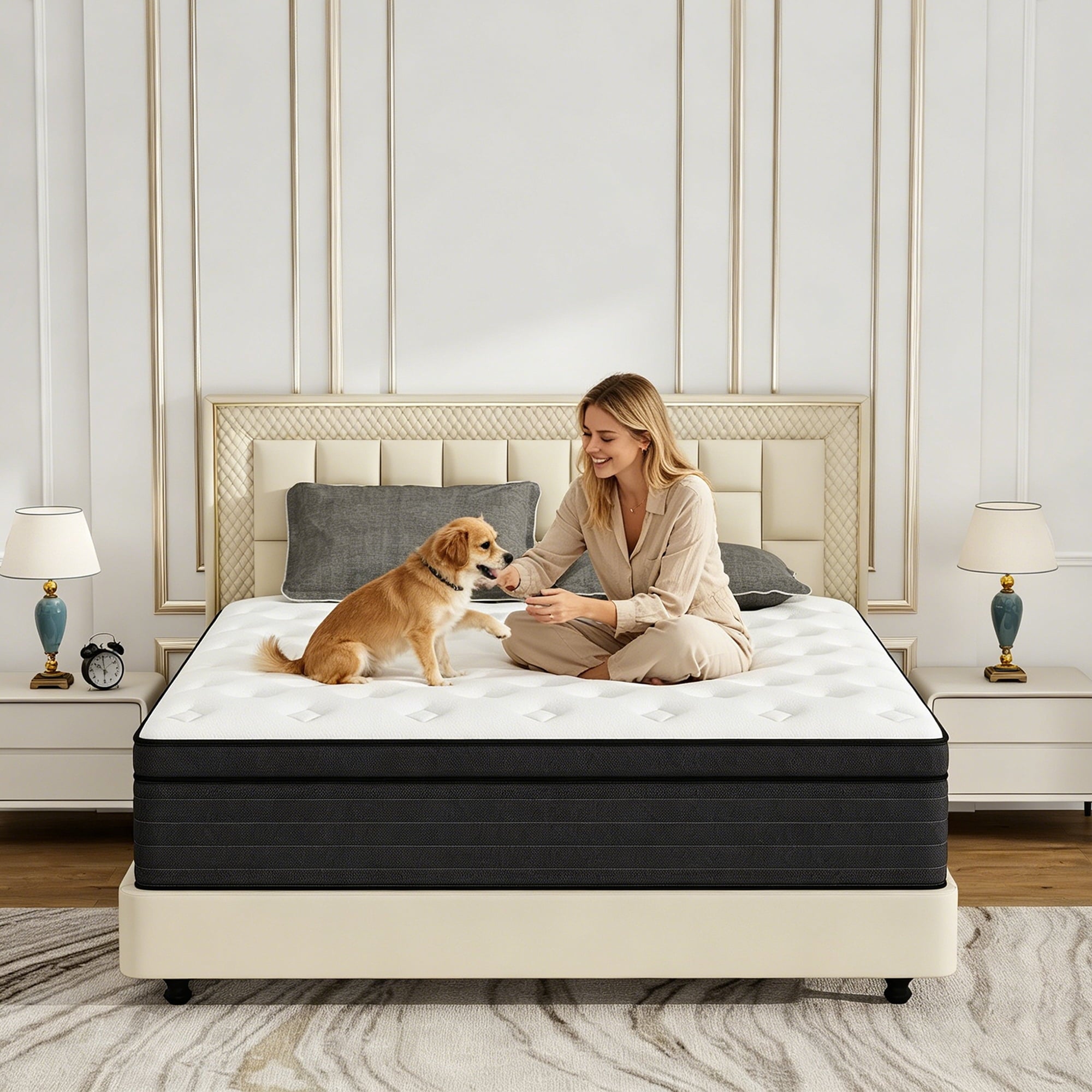 Yilicy 12 inch Queen Mattress, Gel Memory Foam & Spring Hybrid Medium Comfort Mattress in a Box,Adult