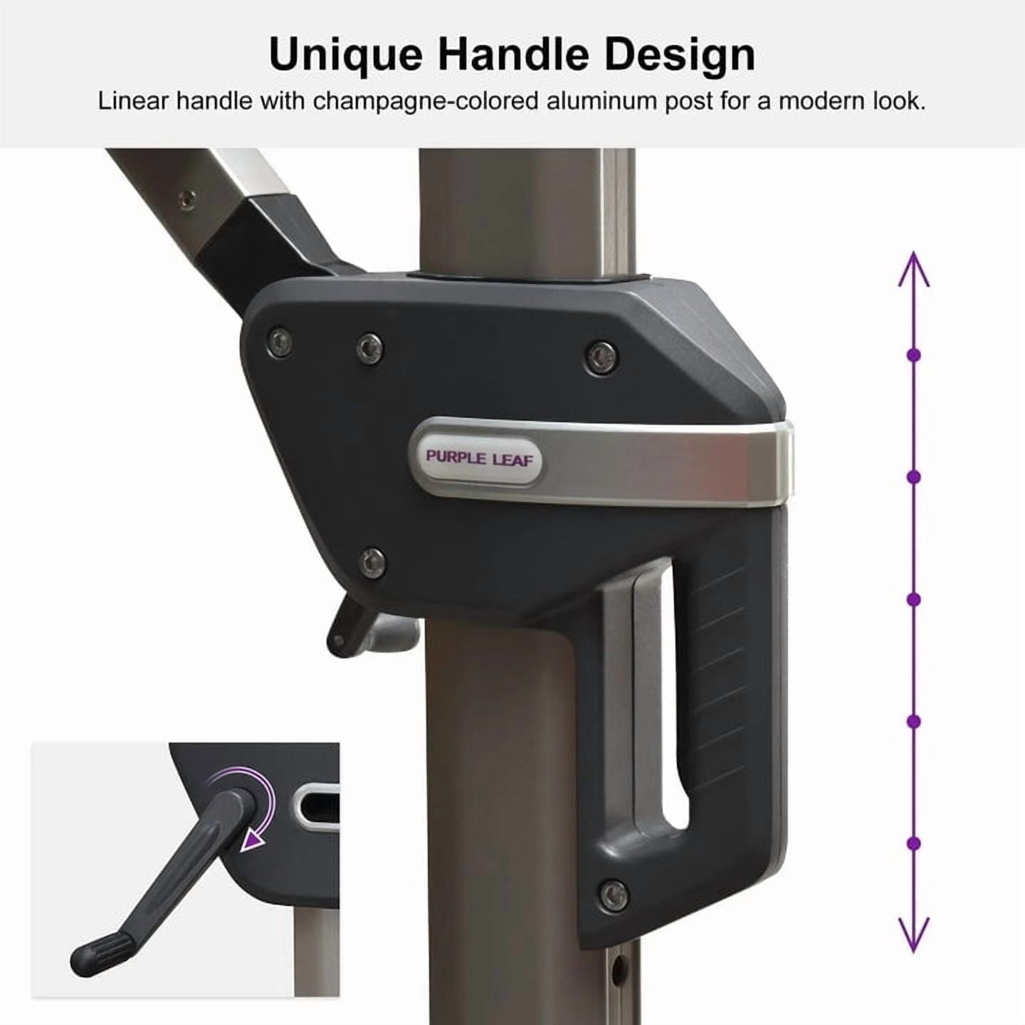 PURPLE LEAF Patio Umbrella with Base Included, 10ft Outdoor Aluminum Cantilever Umbrella with 360° Rotation, Aluminum Large Offset Umbrella for Outdoor Garden Pool, Beige