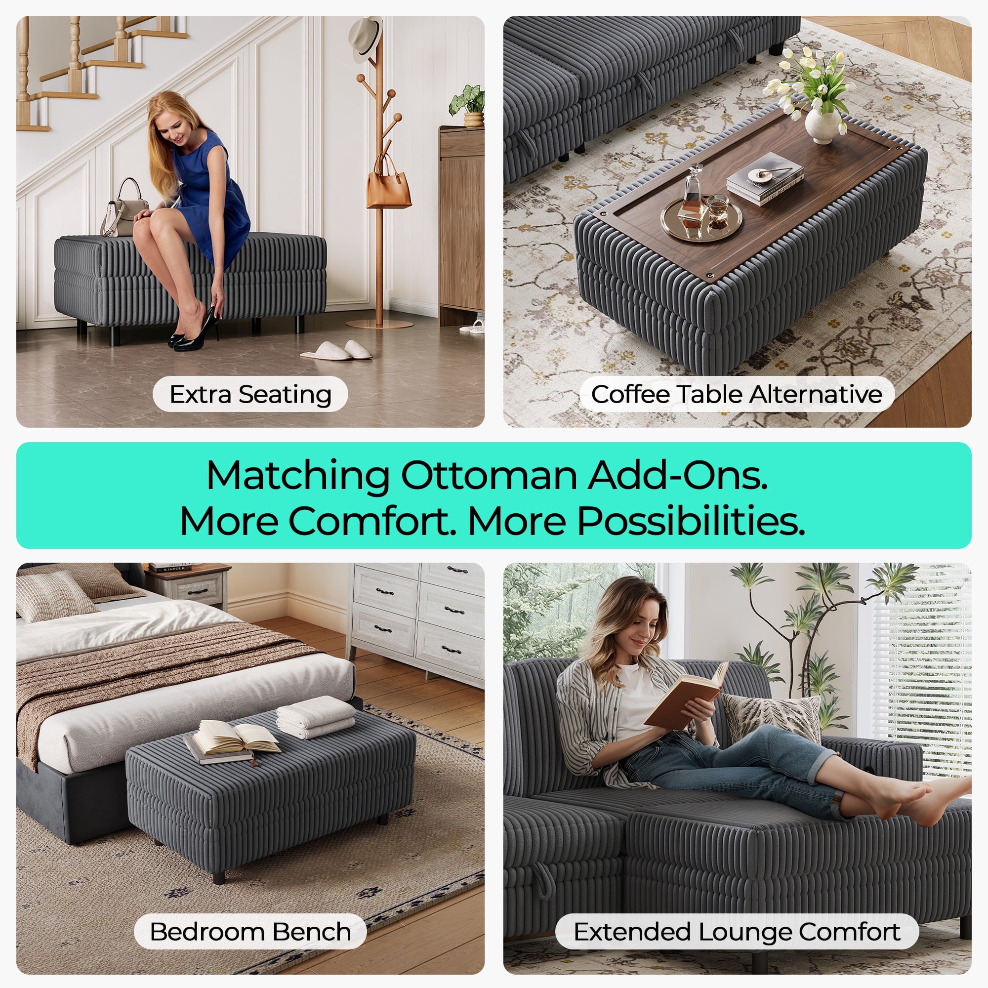LINSY HOME L Shaped Sectional Couches for Living Room, Sleeper Sofa Bed with Reversible Storage Chaise, Pull Out Couch Bed with USB, Cup Holder, Black