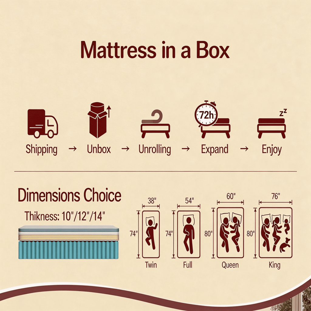 Kizreo Firm Queen Mattress, Hybrid Mattress with Gel Memory Foam and Individual Pocket Spring, OEKO-TEX and CertiPUR-US Certified, Cool Sleep, Pressure Relief, 12 in a Box
