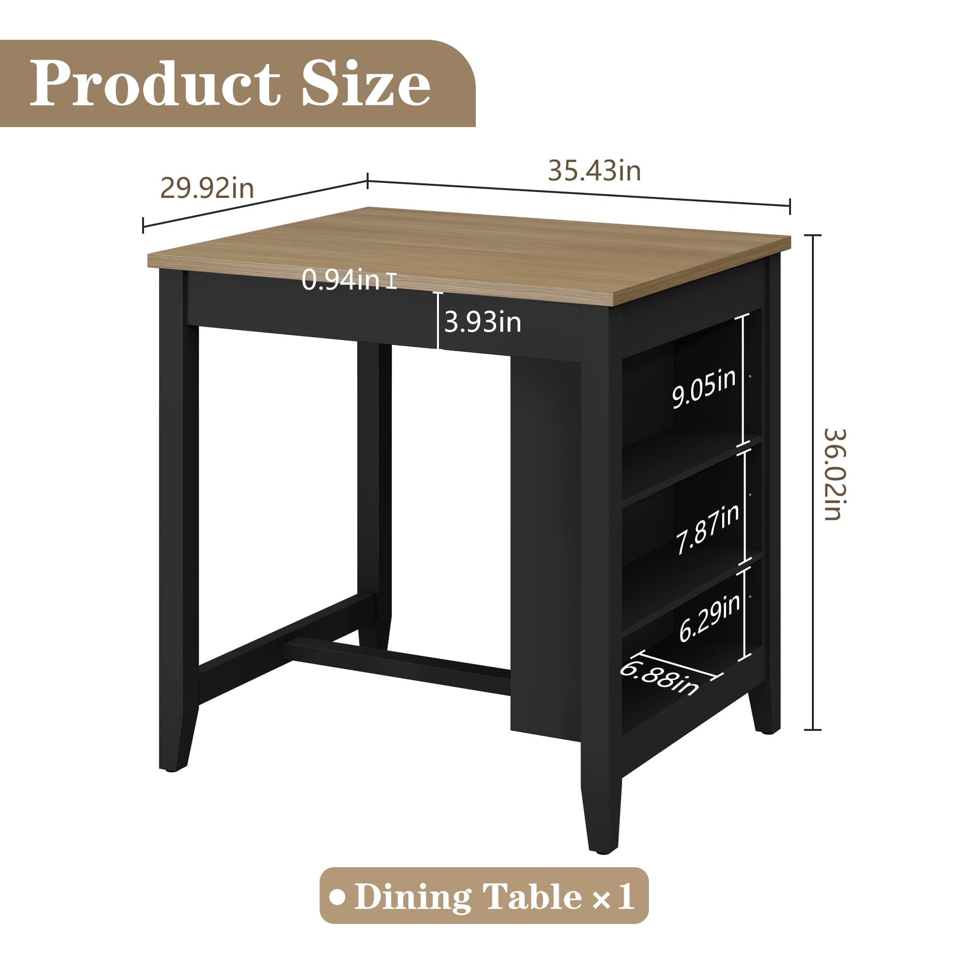 HLR 24.8 Bar Stools, Farmhouse Set of 2 Bar Chairs with Cushion for Kitchen, Dining Room, Cafe Black