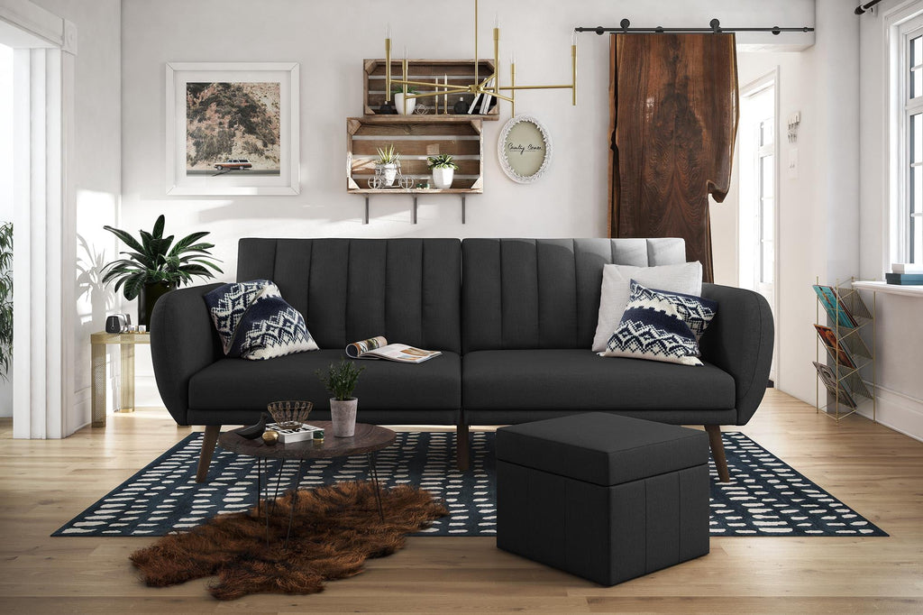 Novogratz Brittany Futon, Blue Linen