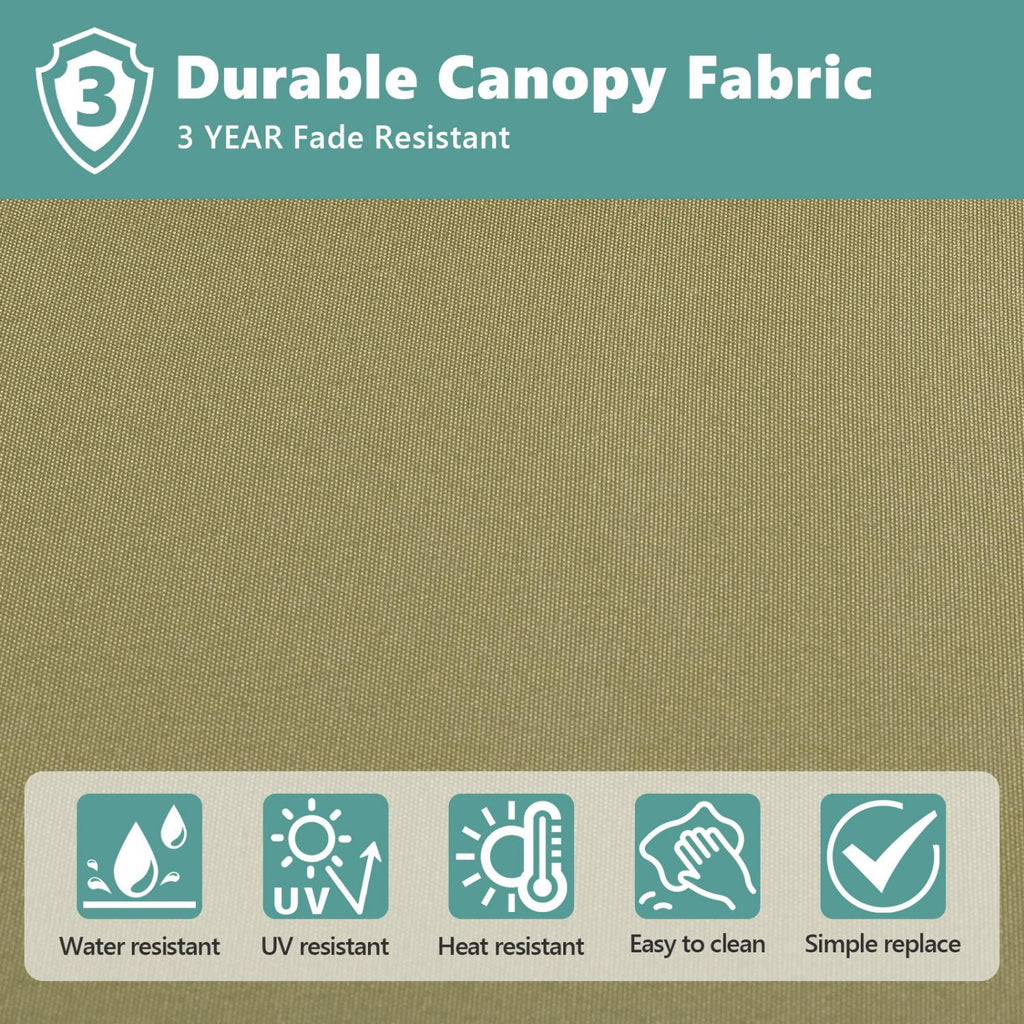 COSIEST 10FT Cream Double Top Cantilever Outdoor Umbrellas, Large Square Windproof Patio Umbrella for Garden, Deck, Pool