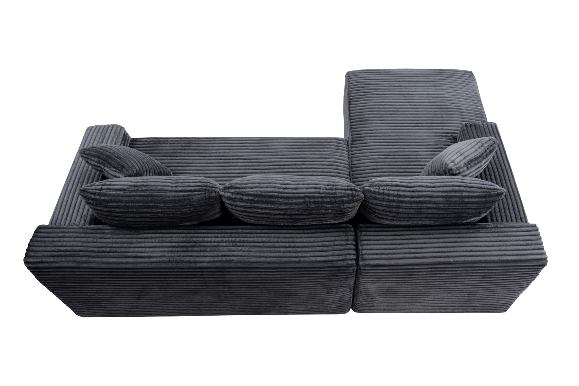 LLappuil 108 Sectional Sofa, Modular Sectional Couch with Left Chaise, Deep Seat Corduroy Cloud Sofa for Living Room Black