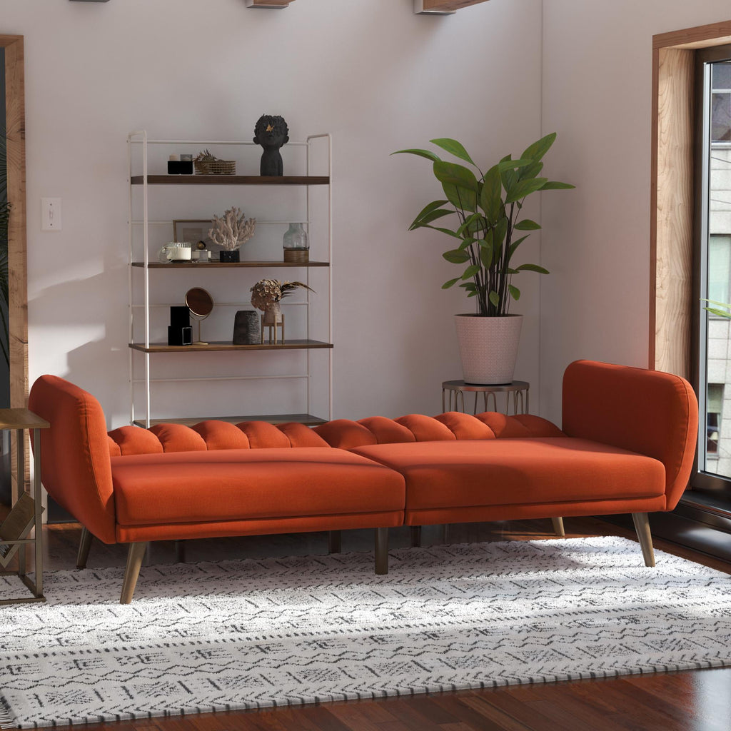 Novogratz Brittany Futon, Blue Linen