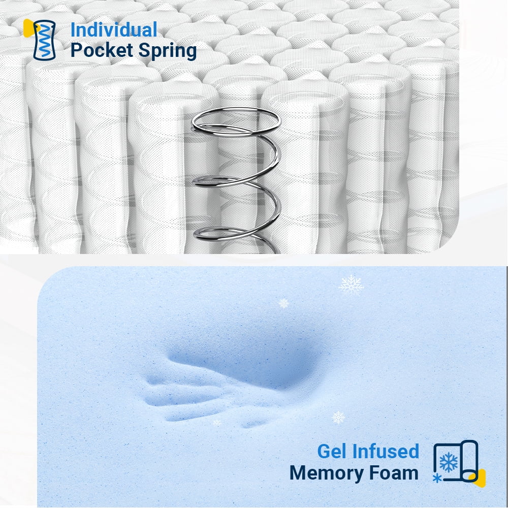 Avenco Original 10 inch Adult Innerspring and Gel Memory Foam Hybrid Mattress, Queen Size