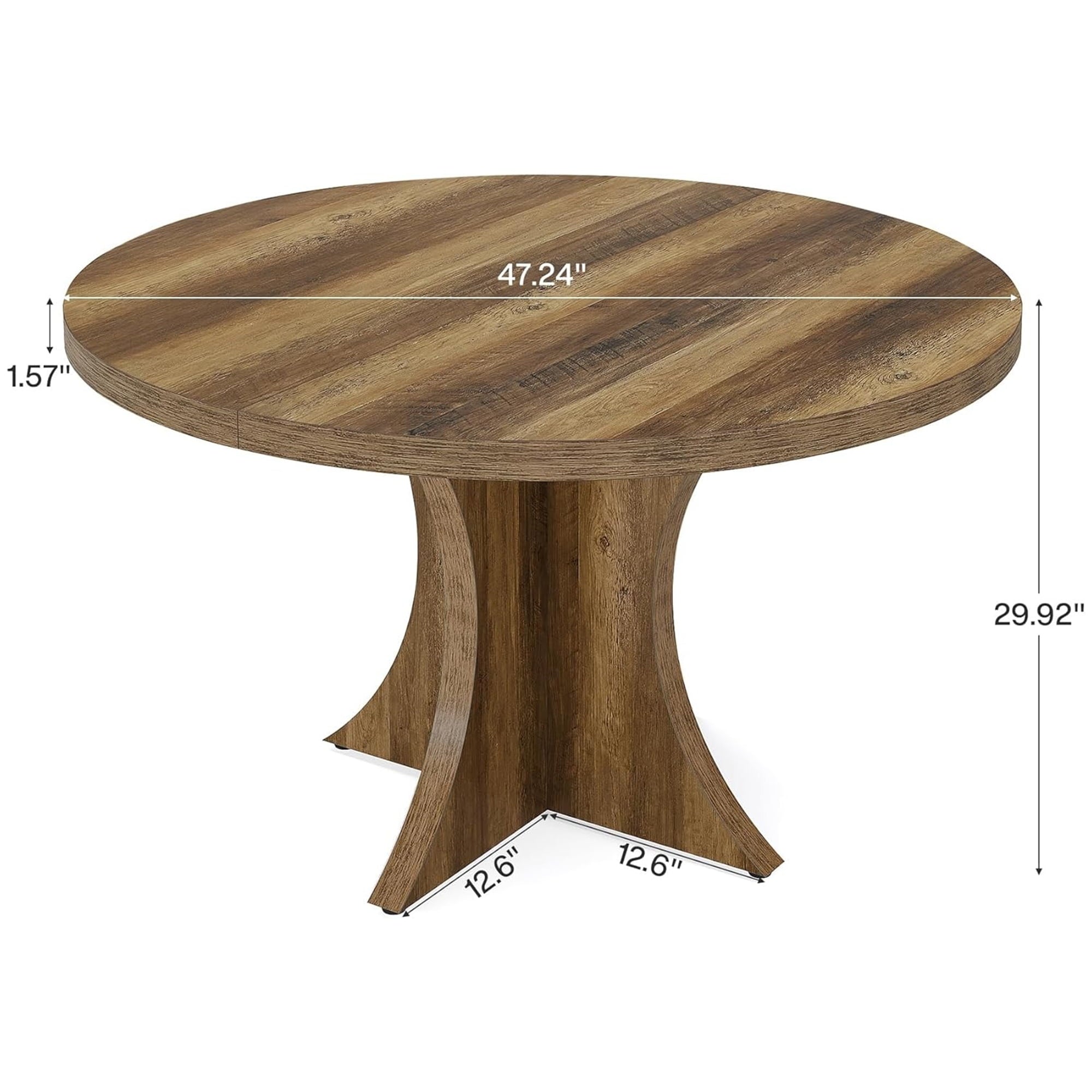 Modern Faux Marble Dining Table, 63 Rectangular 4-6 Seater Wood Table with Sturdy Base, Kitchen Living Room Dinner Table