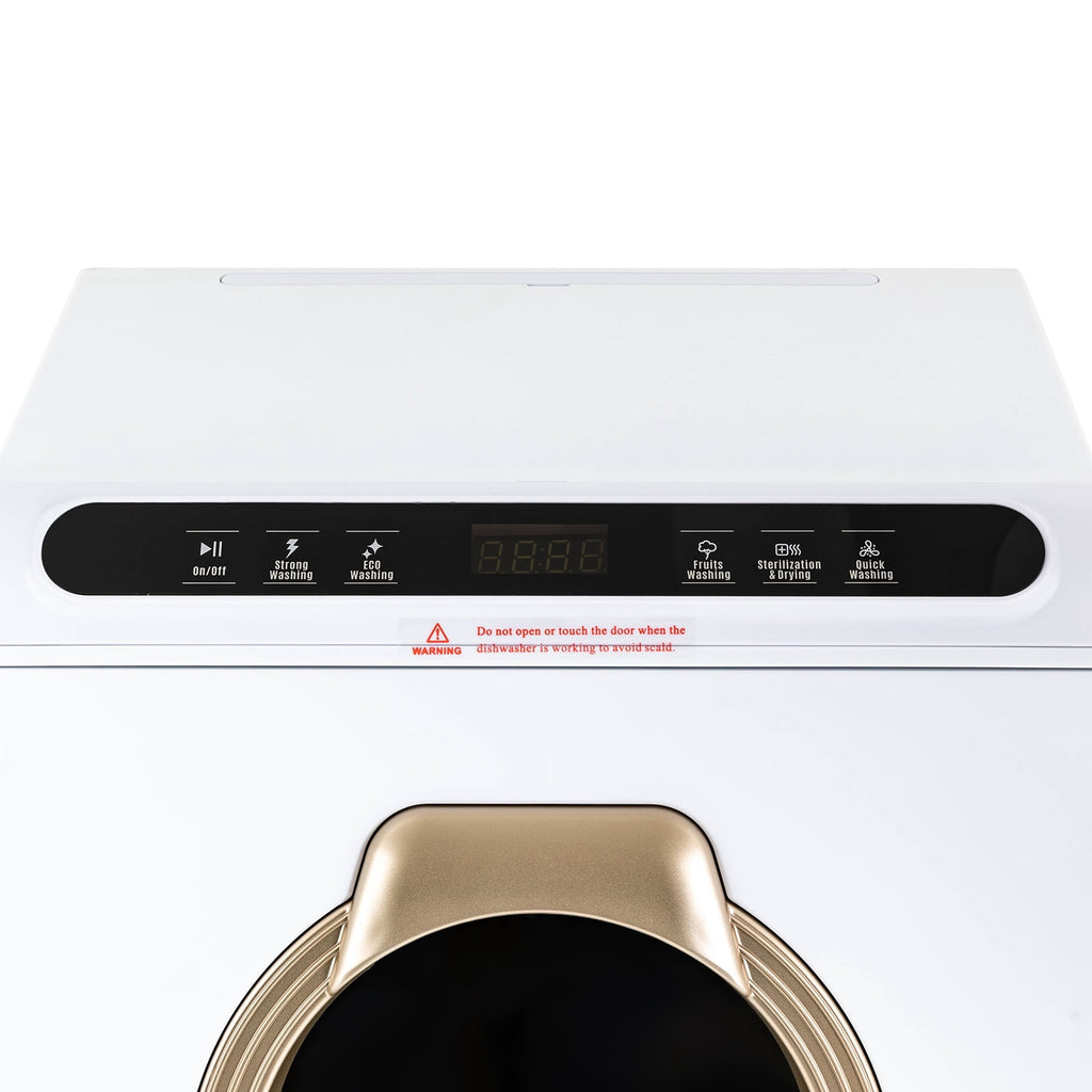 Portable Countertop Dishwasher, Compact Mini Dishwasher with 7L Built-in Water Tank,5 Cleaning Program and Air-Dry Function No Hookup Needed White