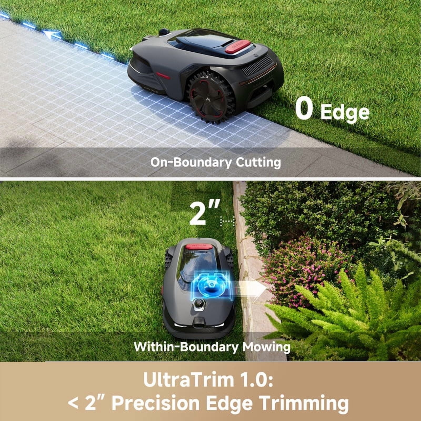 MOVA LiDAX Ultra 2000 Robotic Lawn Mower,Dual Mapping,0.5 Acres,Edge Cutting, Adjustable Cutting Height, Smart Obstacle Avoidance