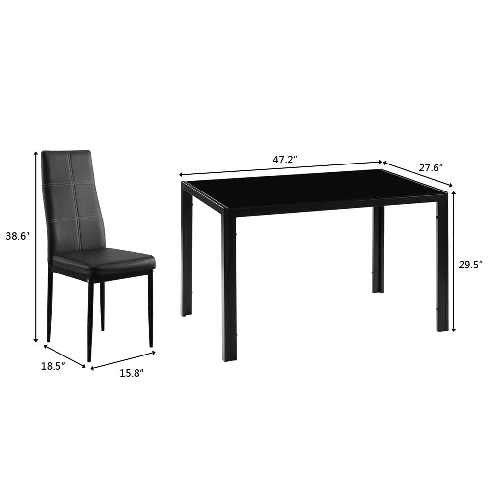 Ktaxon Solid Wood Dining Table Set for 6, Mid-Century Dining Room Table with 4 Padded Chairs & Bench, 47.3 Dining Room Set for 4~6 Family Use, Natural Wood
