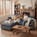 75’’ Cloud Couches for Living Room, Noelse L Shaped Modular Sofa with Deep Seats, 2 Seater Love Seat Couch with Removable Washable Corduroy Fabric for Living Room Bedroom and Apartment, Gray