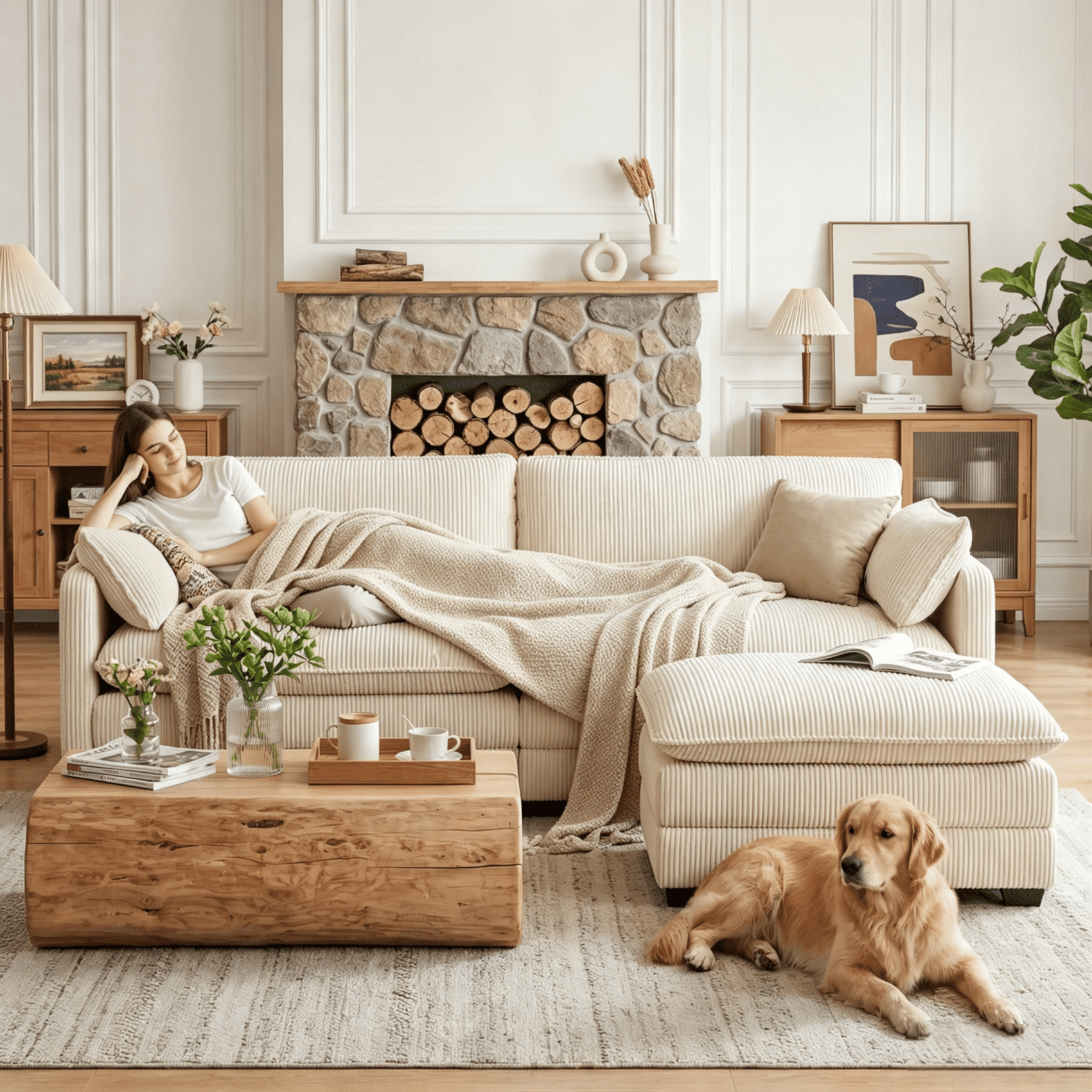 75’’ Cloud Couches for Living Room, Noelse L Shaped Modular Sofa with Deep Seats, 2 Seater Love Seat Couch with Removable Washable Corduroy Fabric for Living Room Bedroom and Apartment, Gray