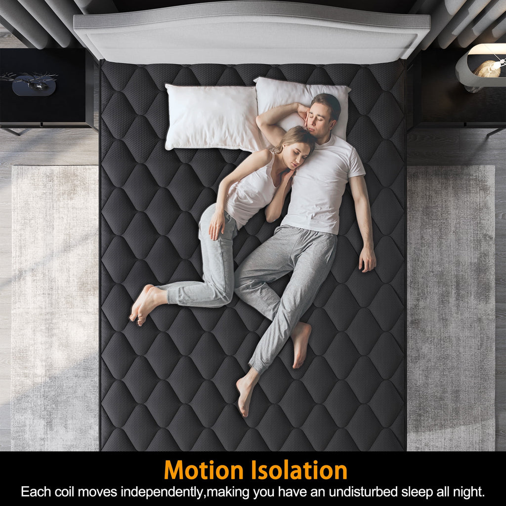 Viscountess 12 Inch Full Mattress Eurotop with Gel Memory Foam Hybrid Mattress in a Box Individually Wrapped Pocket Coils Innerspring Motion Isolation Edge Support