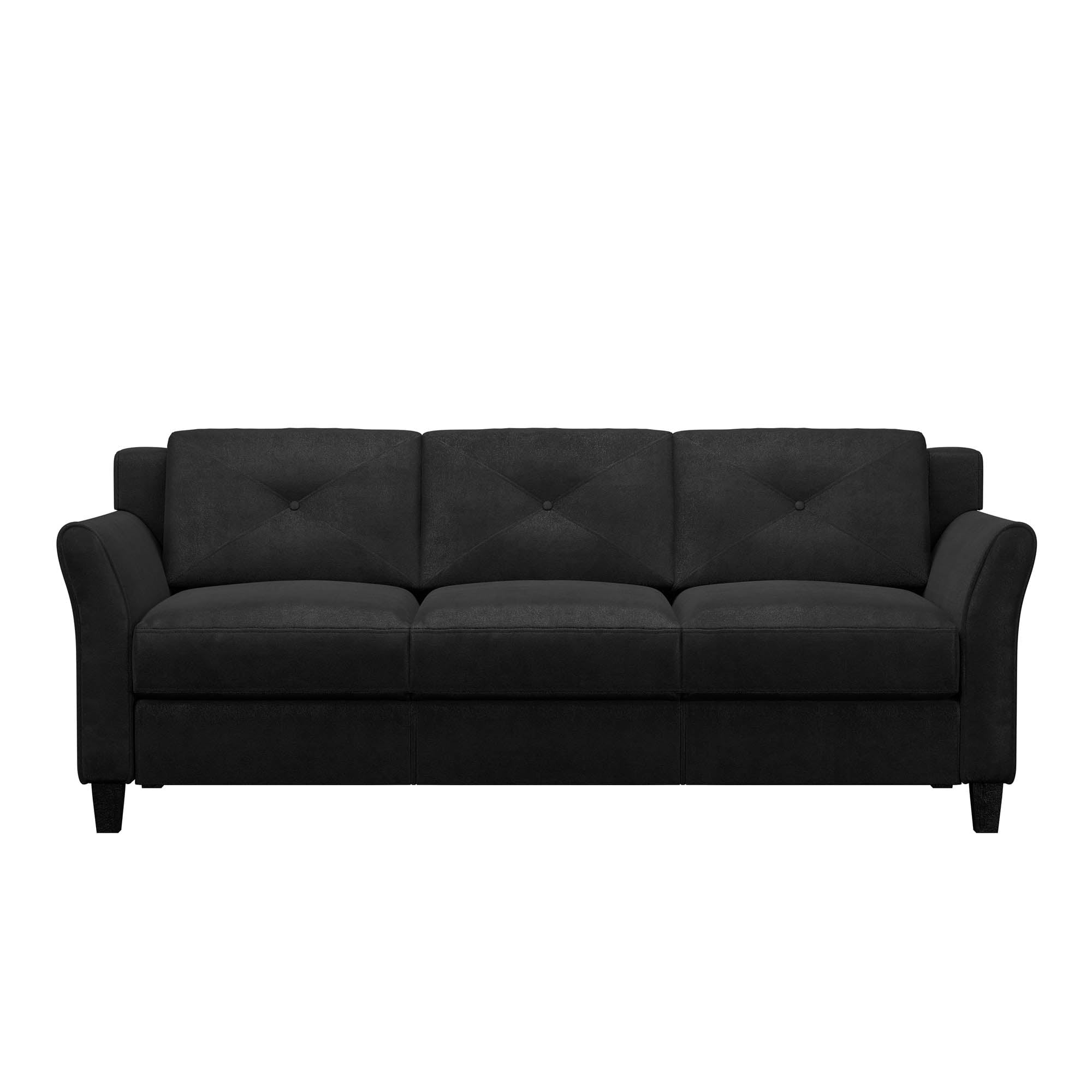 Lifestyle Solutions Taryn Curved Arms Sofa, Black Fabric