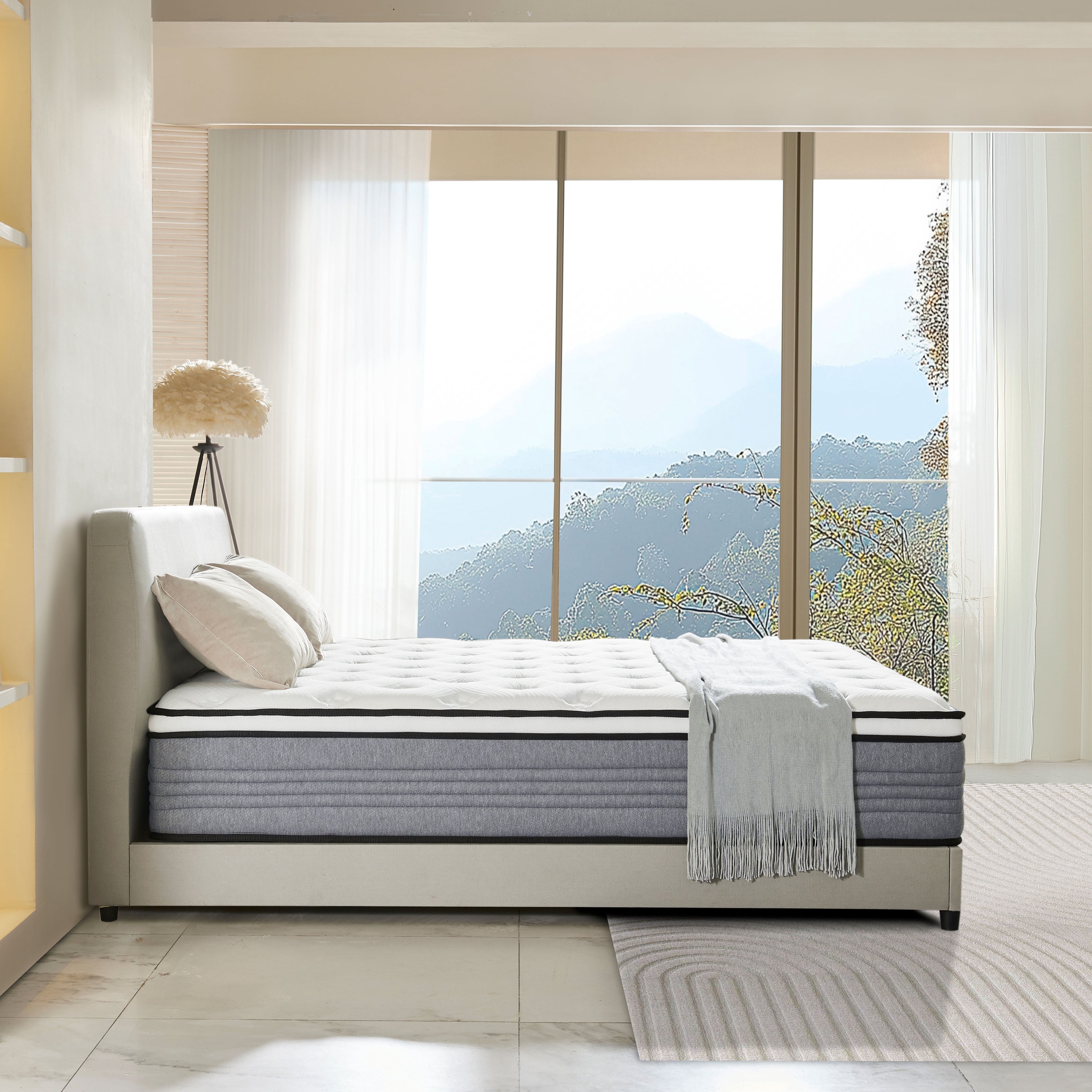 Giovanly 12 inch Queen Hybrid Mattress in a Box, Memory Foam and Individually Wrapped Pocket Coils, Medium Firm, Motion Isolation & Edge Support, Breathable Cooling Gel, CertiPUR-US Certified