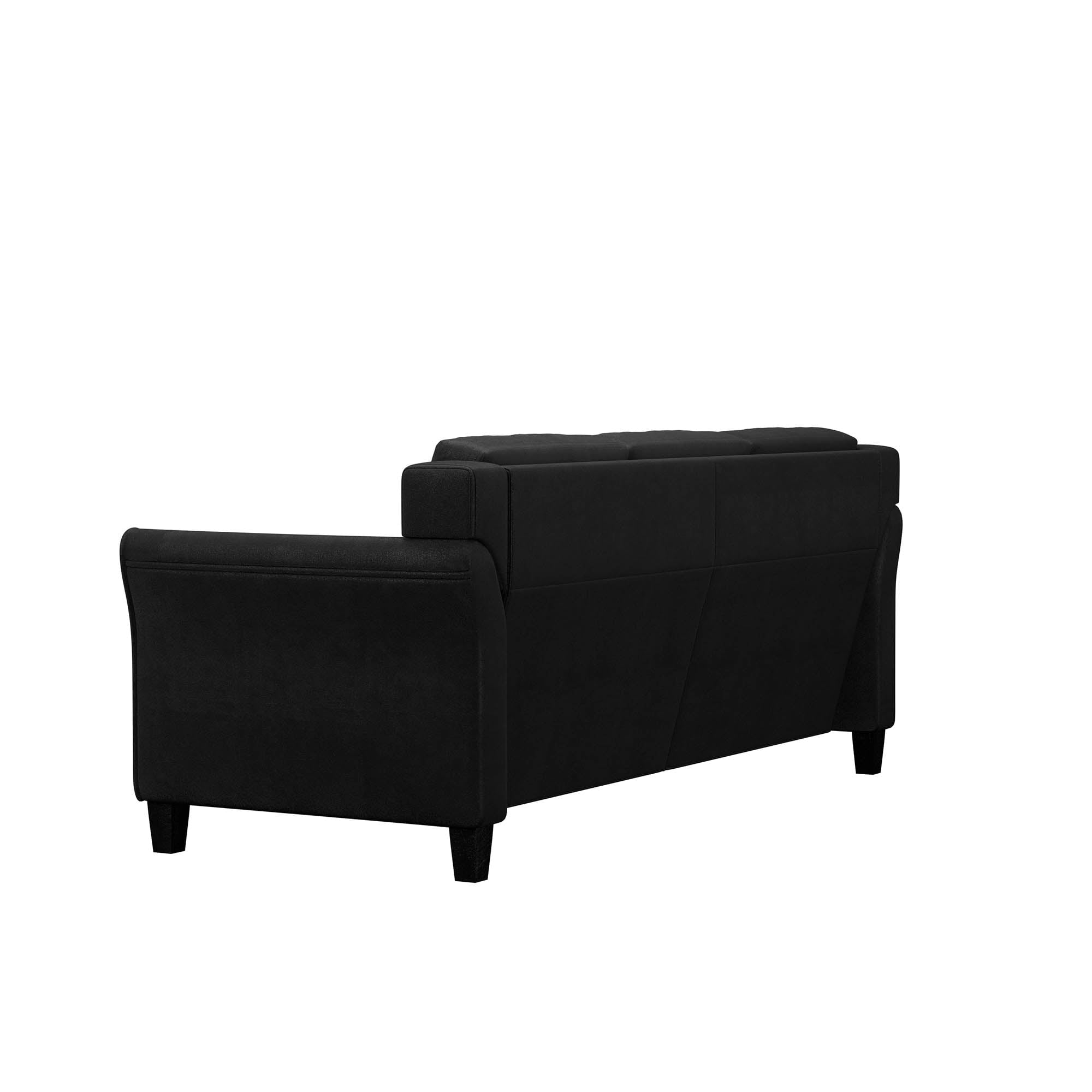Lifestyle Solutions Taryn Curved Arms Sofa, Black Fabric