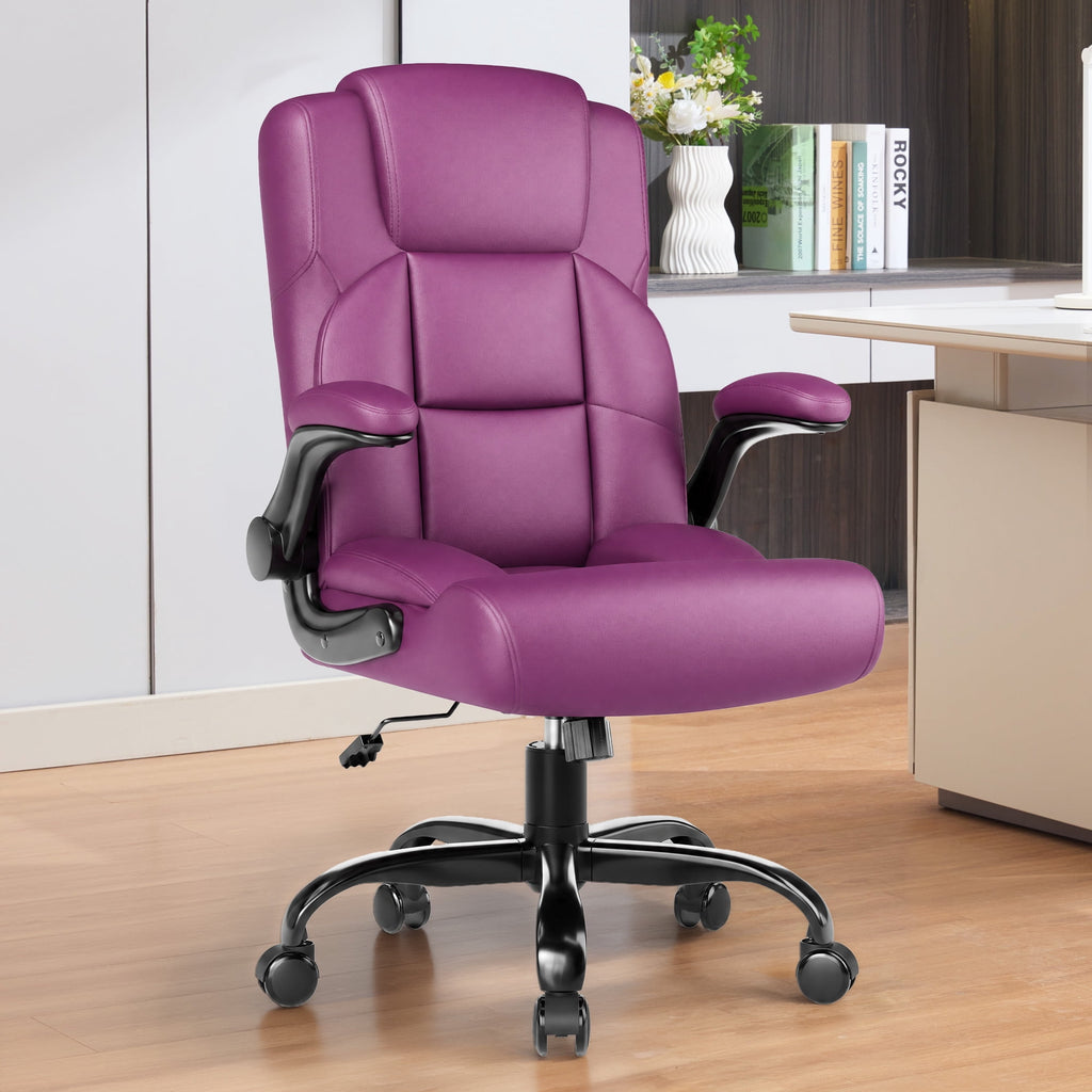 JONPONY Leather Office Chair, Big and Tall Office Chair 400LBS Wide Seat Ergonomic Computer Desk Chair High Back Executive Leather Chair Adjustable Task Chair Lumbar Back with 1-Year Warranty, Black