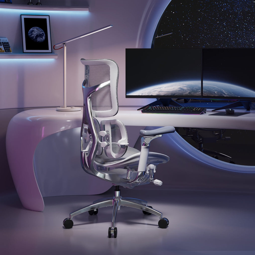 SIHOO Doro-S300 Ergonomic Office Chair, High Back Mesh Office Chair, Zero-Gravity Mechanism-6D Coordinated Armrests Desk Chair for Home Office - White
