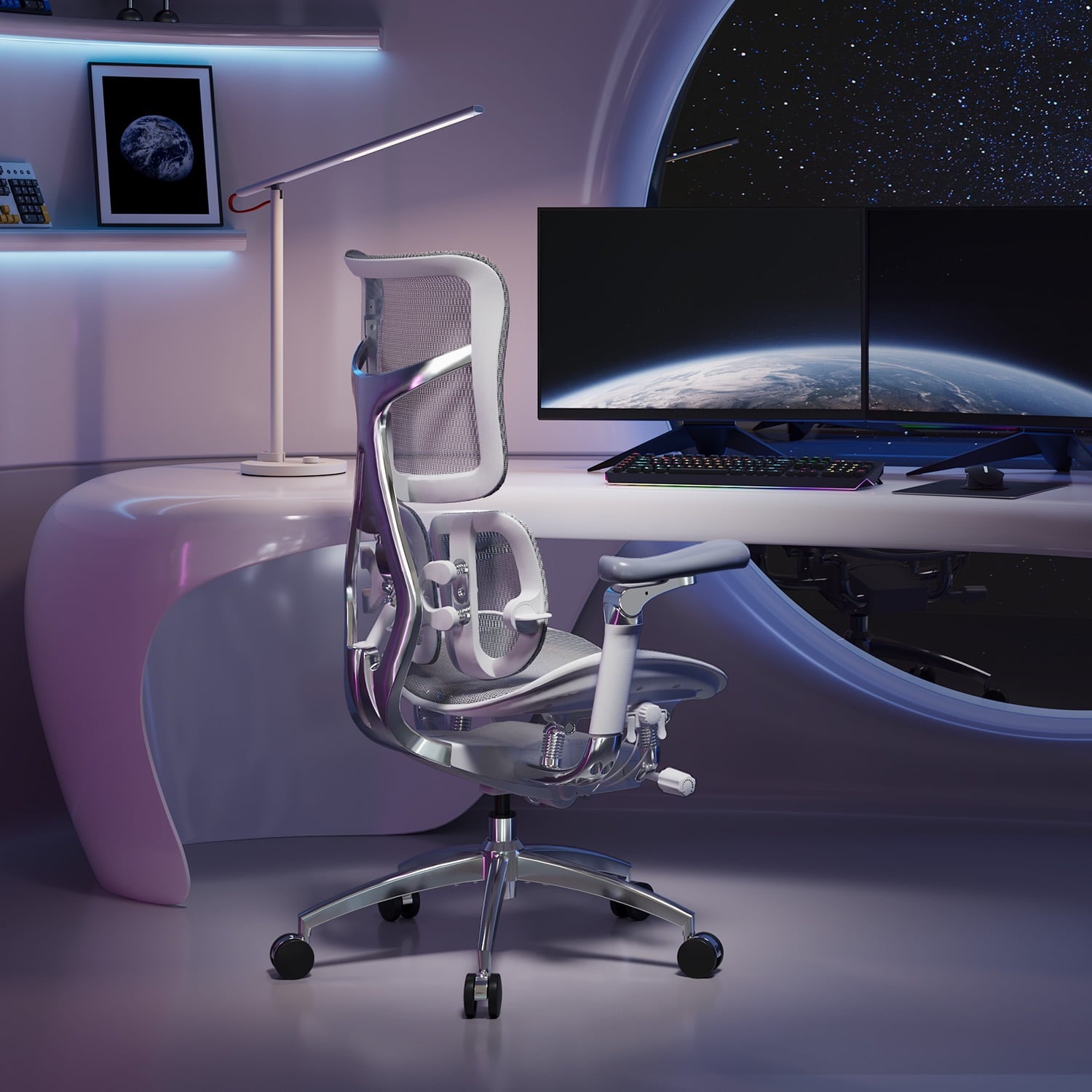 SIHOO Doro-S300 Ergonomic Office Chair, High Back Mesh Office Chair, Zero-Gravity Mechanism-6D Coordinated Armrests Desk Chair for Home Office - White