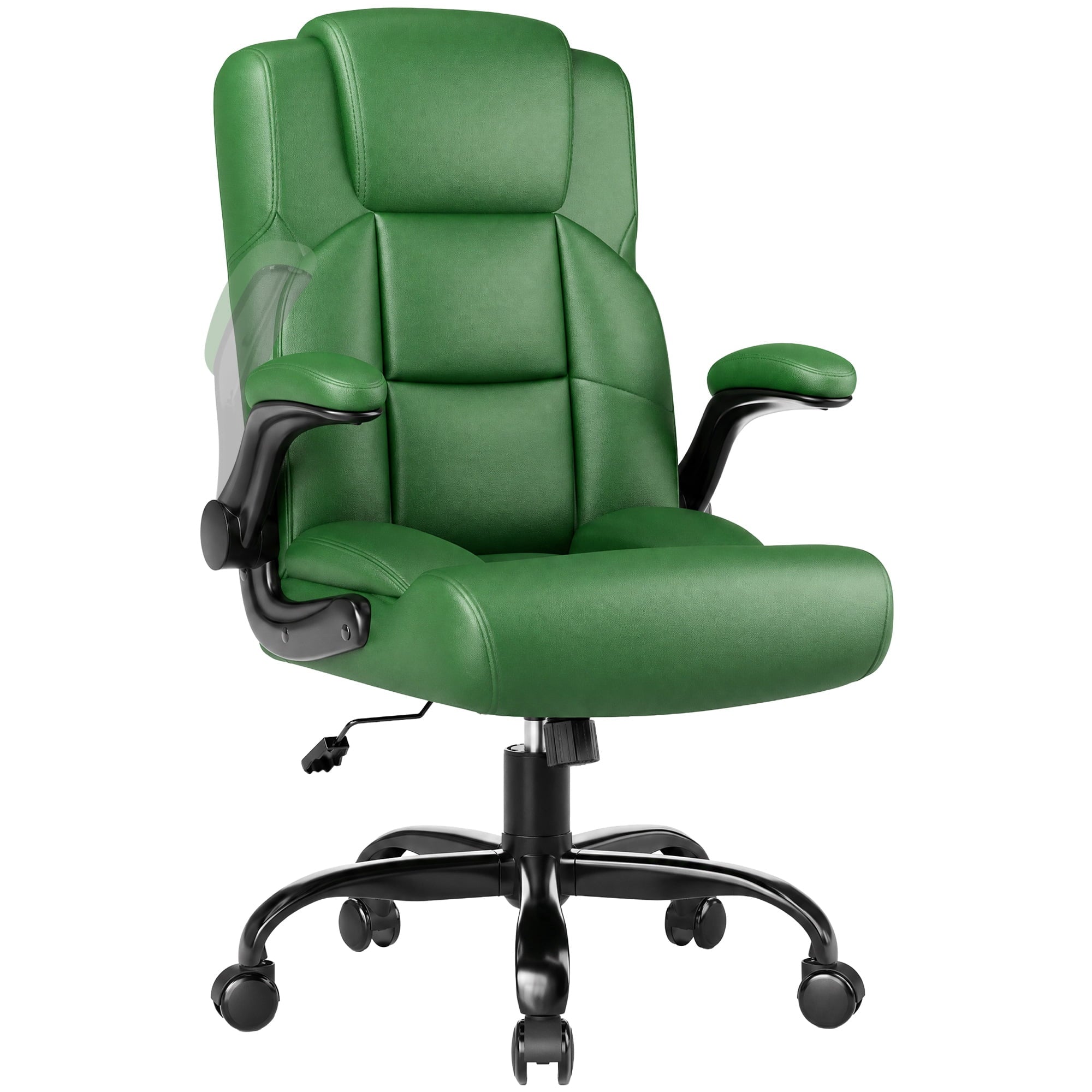 JONPONY Leather Office Chair, Big and Tall Office Chair 400LBS Wide Seat Ergonomic Computer Desk Chair High Back Executive Leather Chair Adjustable Task Chair Lumbar Back with 1-Year Warranty, Black
