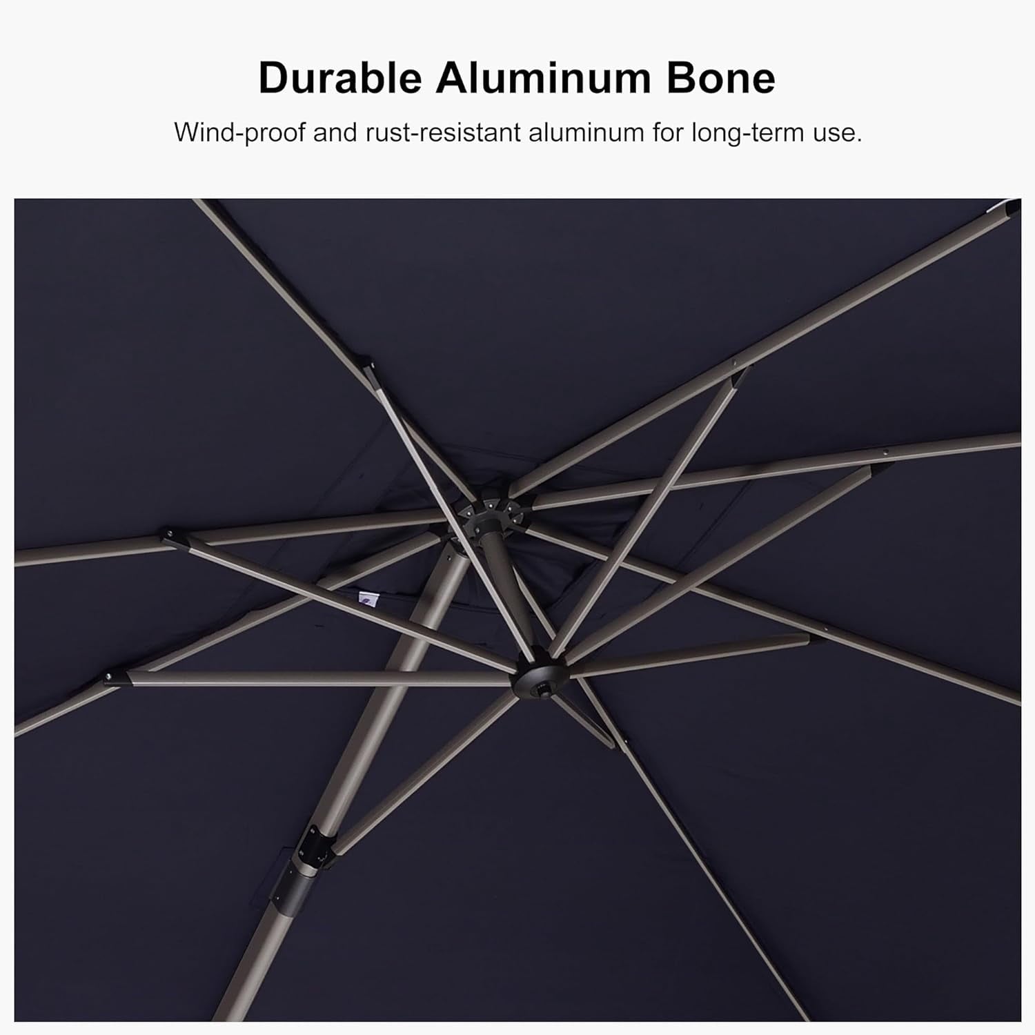 PURPLE LEAF Patio Umbrella with Base Included, 10ft Outdoor Aluminum Cantilever Umbrella with 360° Rotation, Aluminum Large Offset Umbrella for Outdoor Garden Pool, Beige