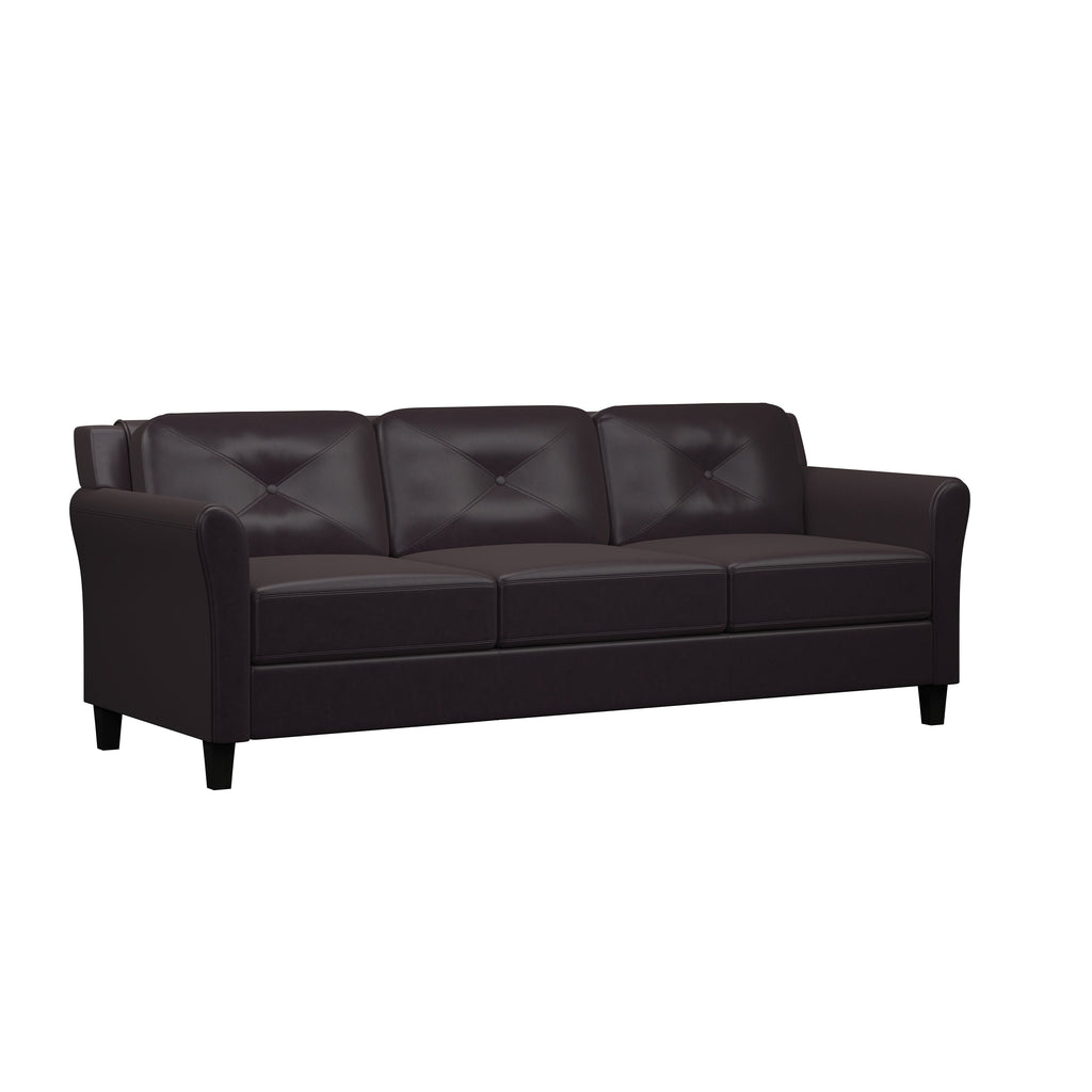 Lifestyle Solutions Taryn Curved Arms Sofa, Black Fabric