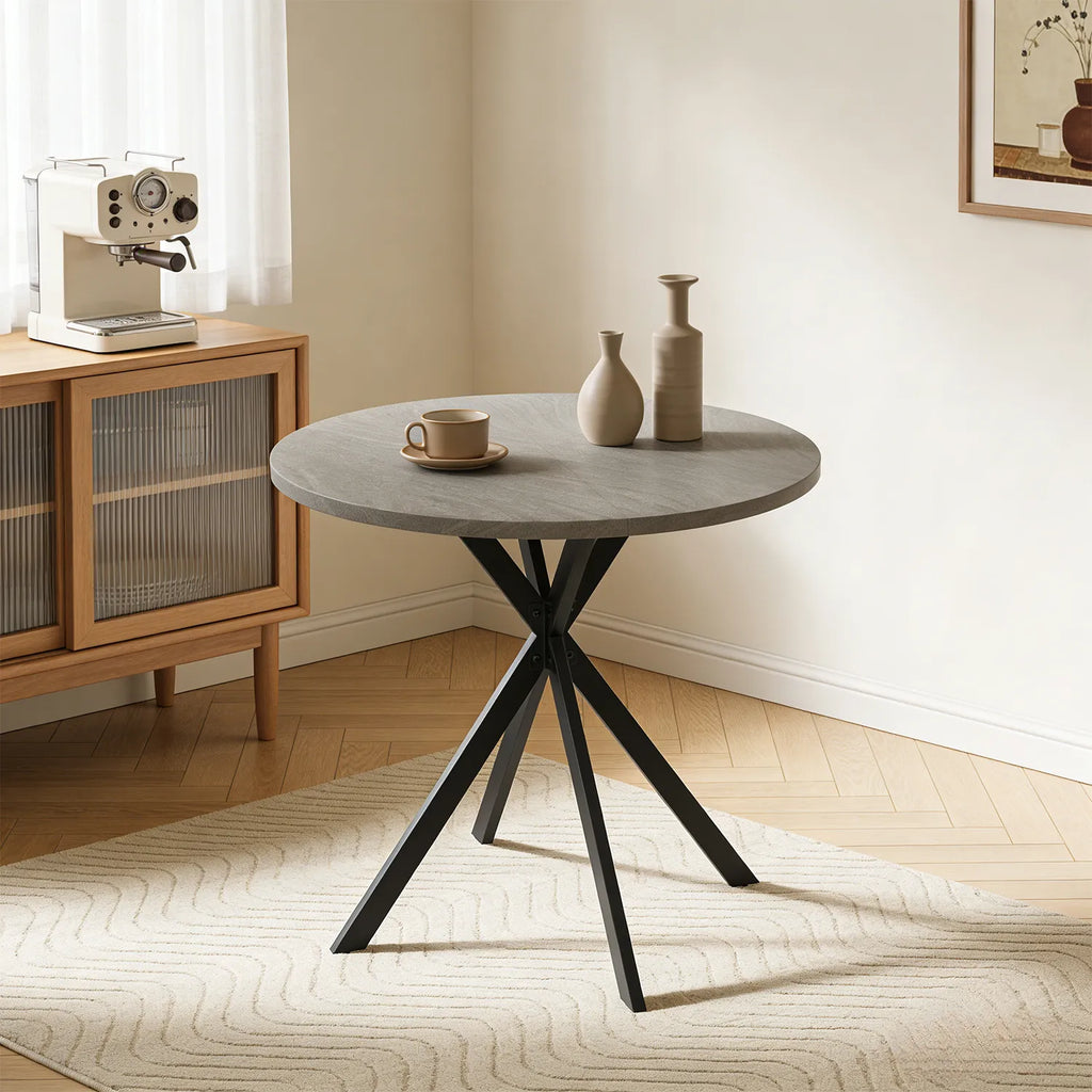 Small Round Dining Table for 2-4 People, 31.7 Modern Round Kitchen Table, Space-Saving Table for Living Dining Room, Coffee ,Apartment