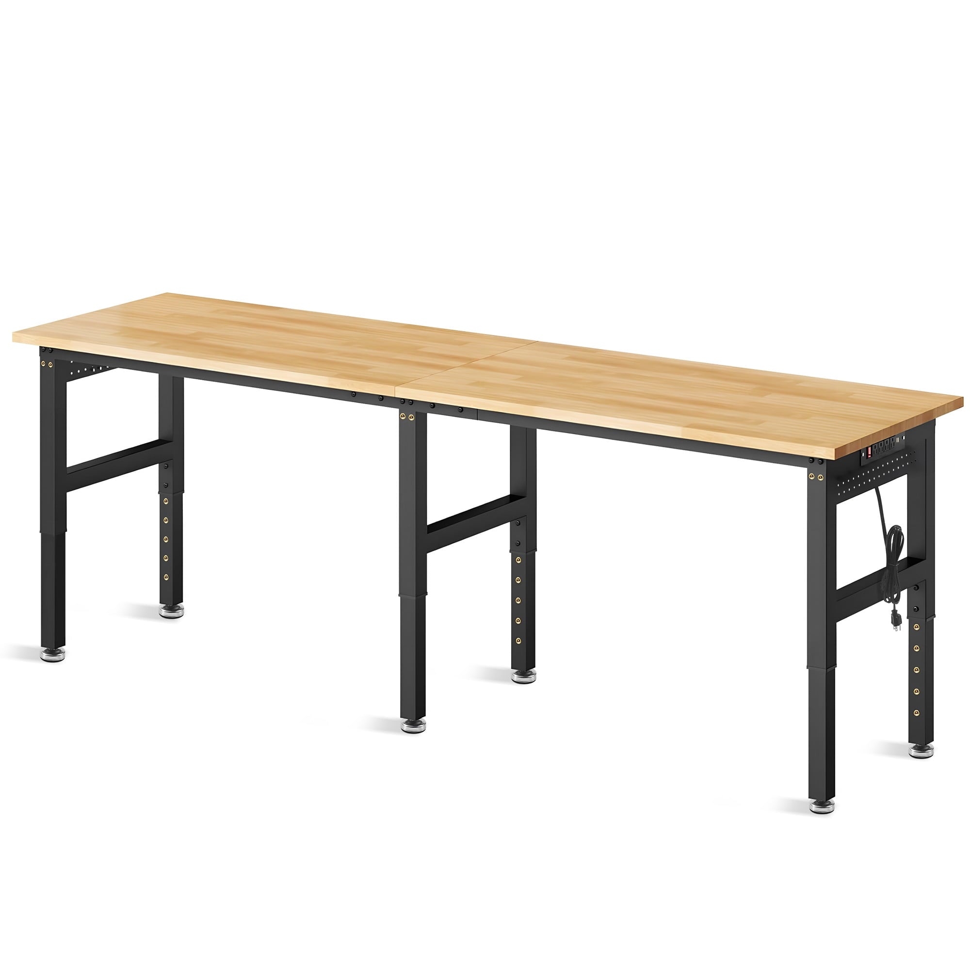 MUWOOD 96x24 Large Workbench with Power Outlets, 5000 LBS Load Capacity Work Benches for Garage, Workshop, Office, Home, Woodworking
