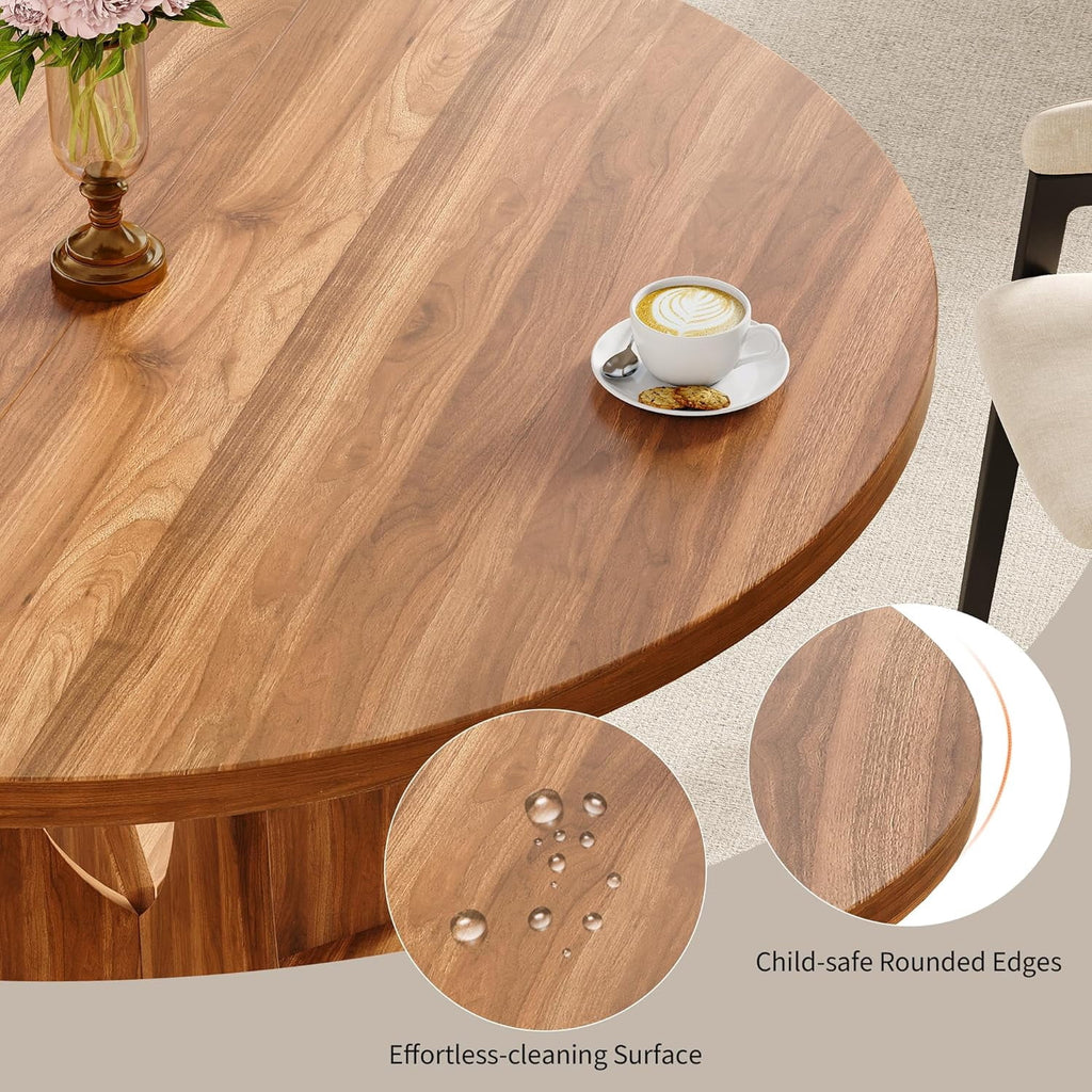 Laisnet 59 Extendable Wooden Dining Table for 8, Modern Kitchen Table with Hidden Storage, Black
