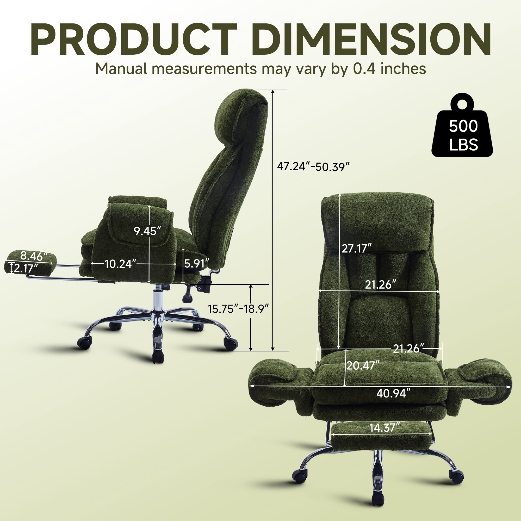 Big and Tall Executive Office Chair with Adjuatable Armrests and Headrest, Ergonomic Reclining High Back Criss Cross Chair , Office Chair with Footrest,Blue