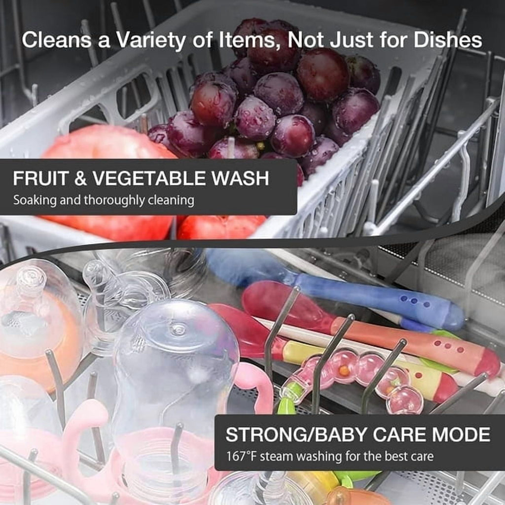 Portable Countertop Dishwashers, Compact Smart Dishwashers with 5 L Built-in Water Tank,5 Modes and Baby Care for Apartments& RVs, No Installation Needed
