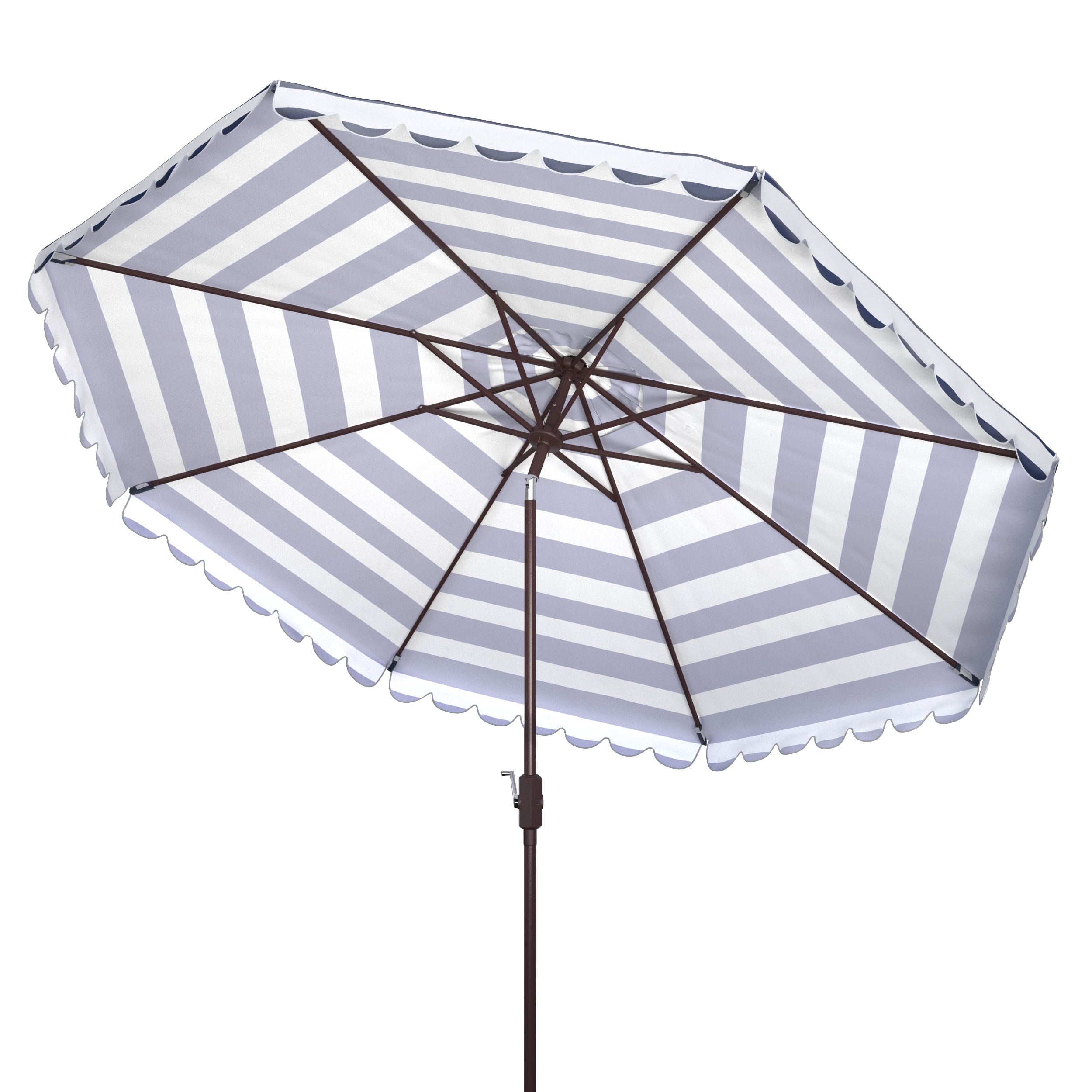SAFAVIEH Outdoor Collection Vienna 11-Foot Round Crank Umbrella Navy/White