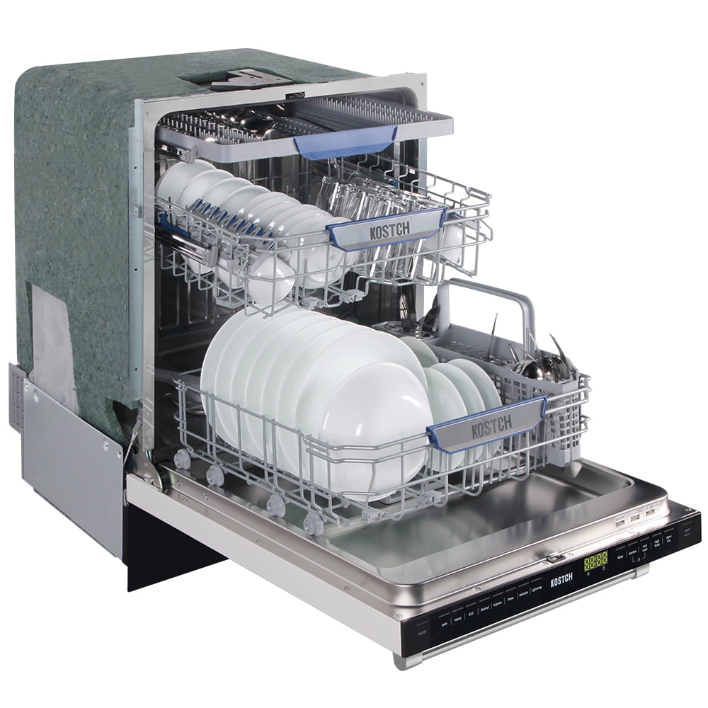 Large Capacity 24 inch Top Control Built-In Dishwasher with Third Rack – ENERGY STAR Certified, 47-dBA Ultra-Quiet, Stainless Steel (White)