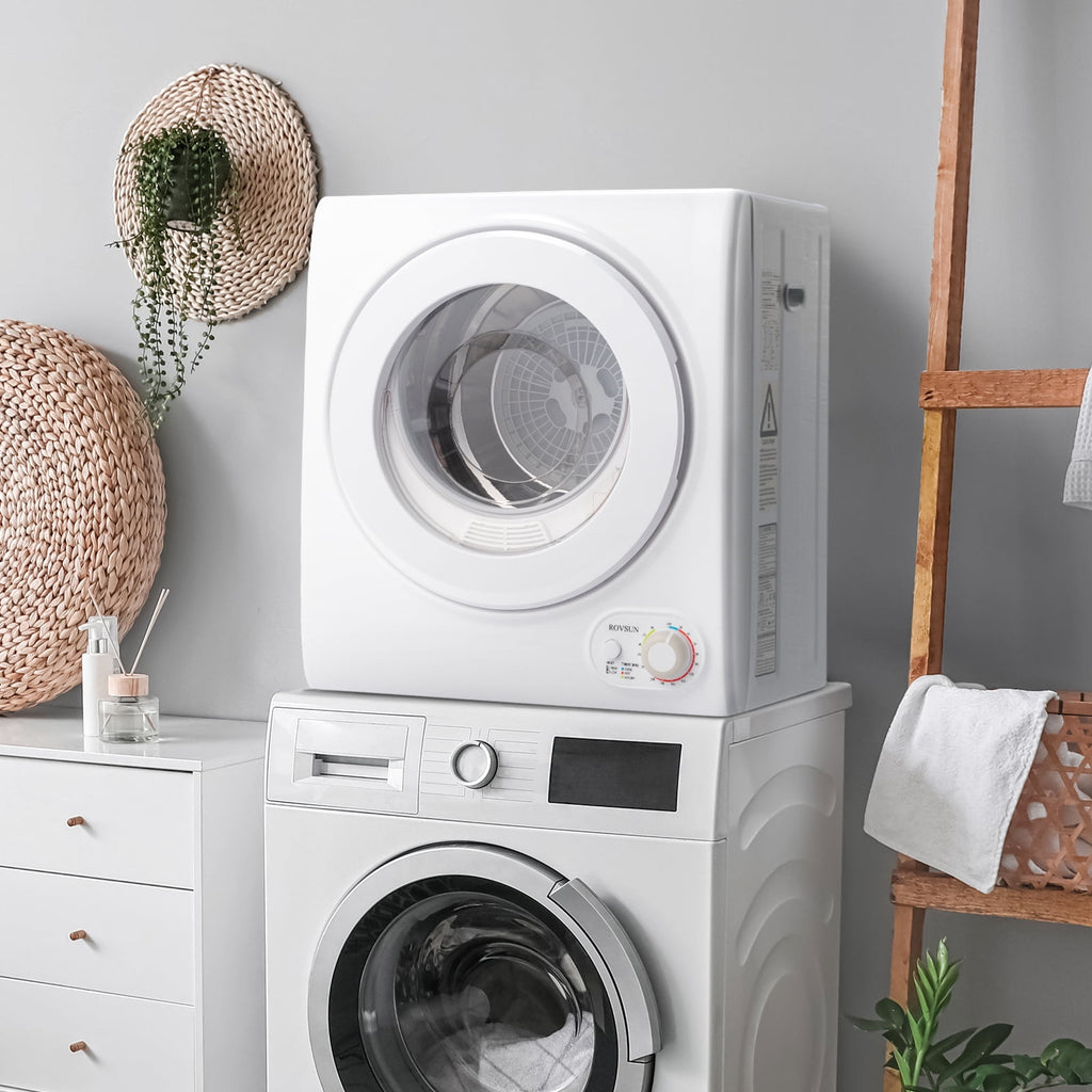 RovSun 110V White Stainless Steel Electric Tumble Dryer