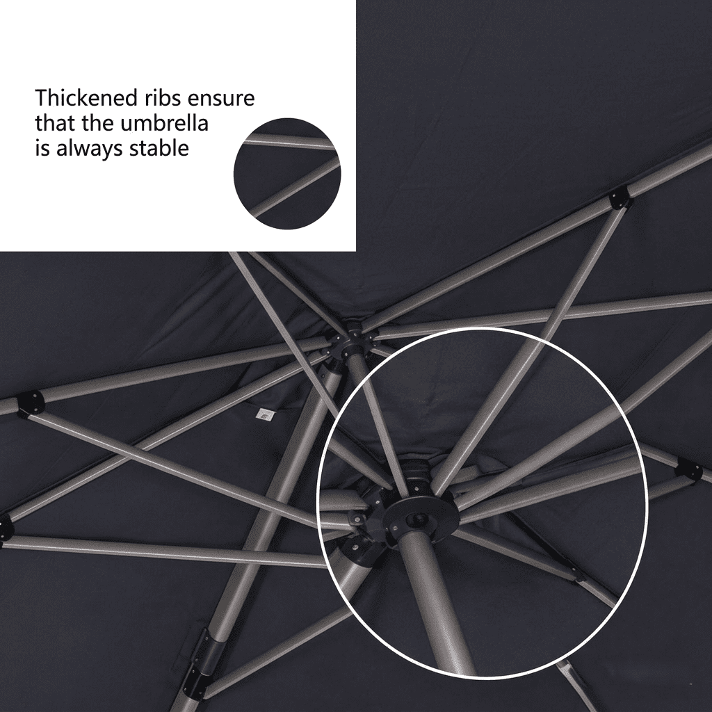 PURPLE LEAF Patio Umbrella with Base Included, 10ft Outdoor Aluminum Cantilever Umbrella with 360° Rotation, Aluminum Large Offset Umbrella for Outdoor Garden Pool, Beige