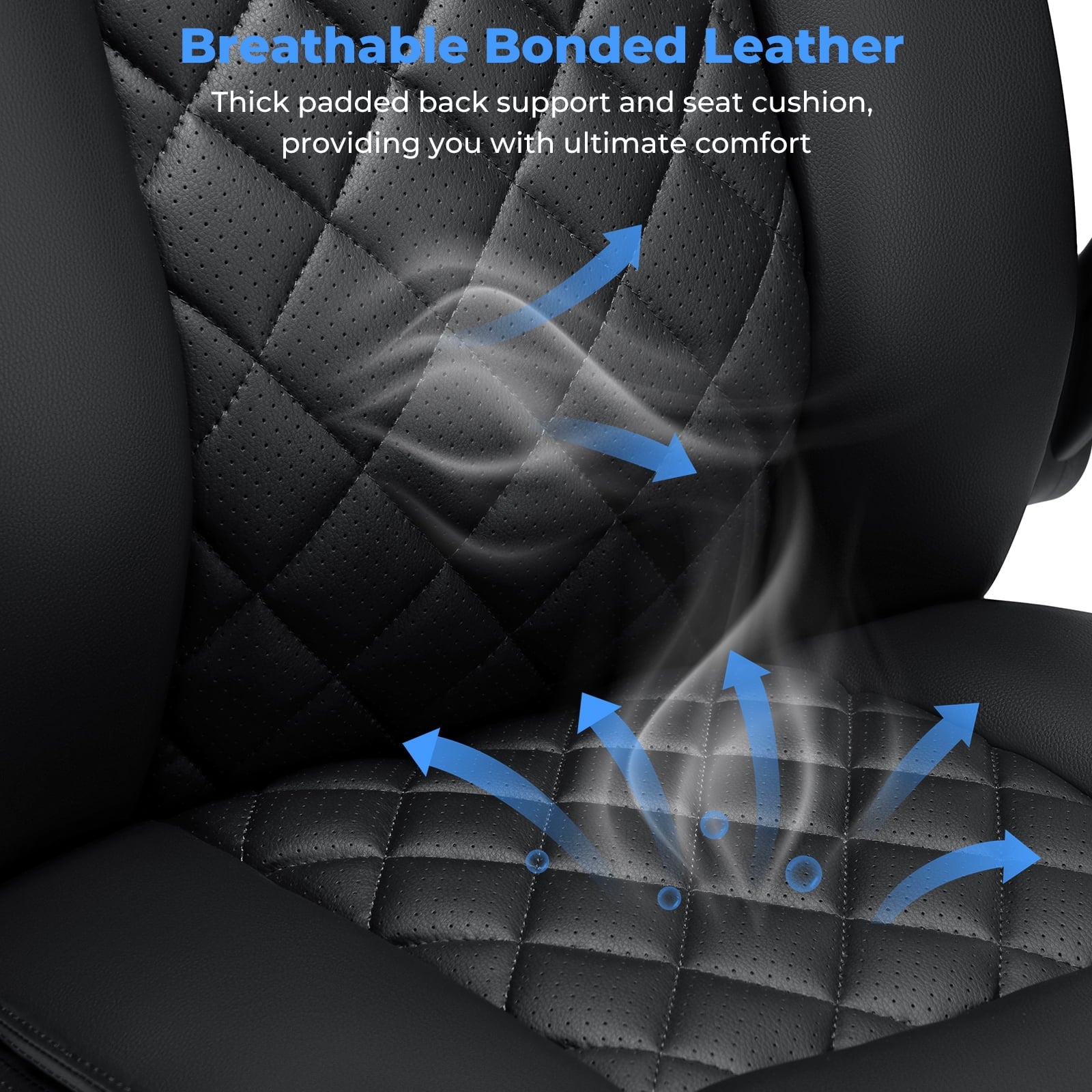 Hoffree Big and Tall Office Chair, 500lbs Executive Desk Chair with Adjustable Lumbar Support Ergonomic Computer Leather Chair with Padded Flip-up Arms for Home Office